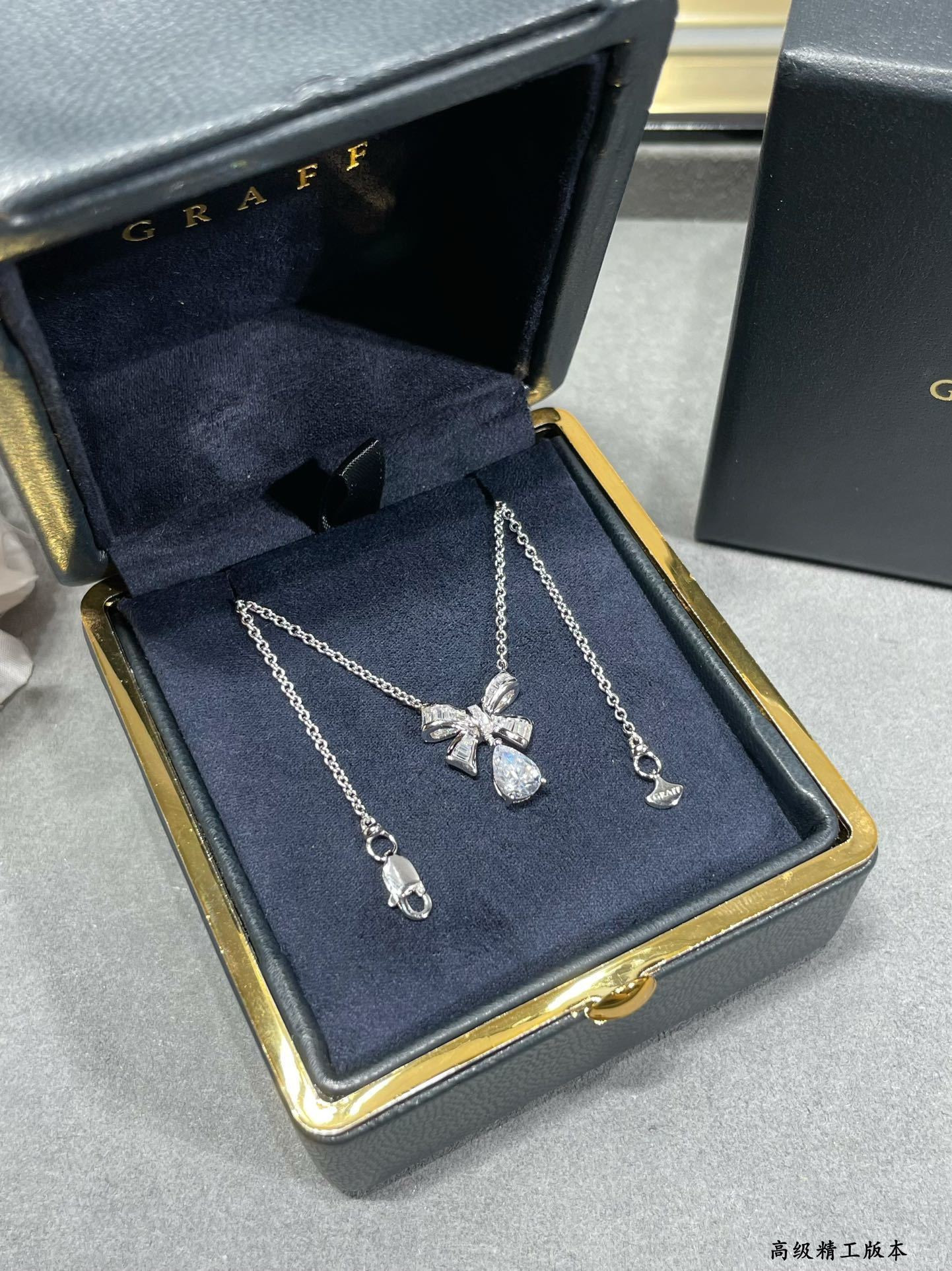 Gr*ff bow di*m*nd pendant necklace ag925
