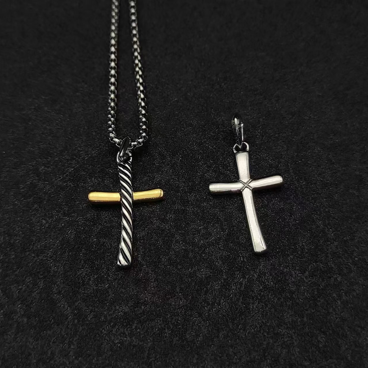 dau1d Yvrm*n cross necklace(chain length 45+5cm delay chain chain thickness 2mm)