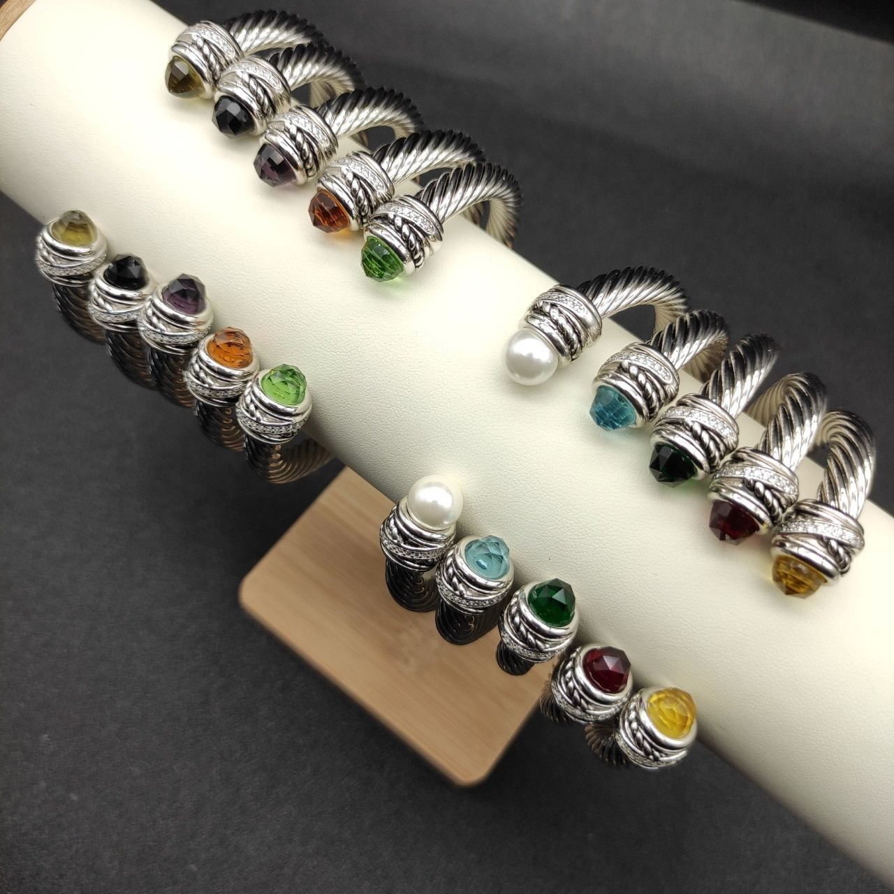 dau1d Yvrm*n 7mm rotating di*m*nd setting bracelet (wrist circumference 15-20cm)