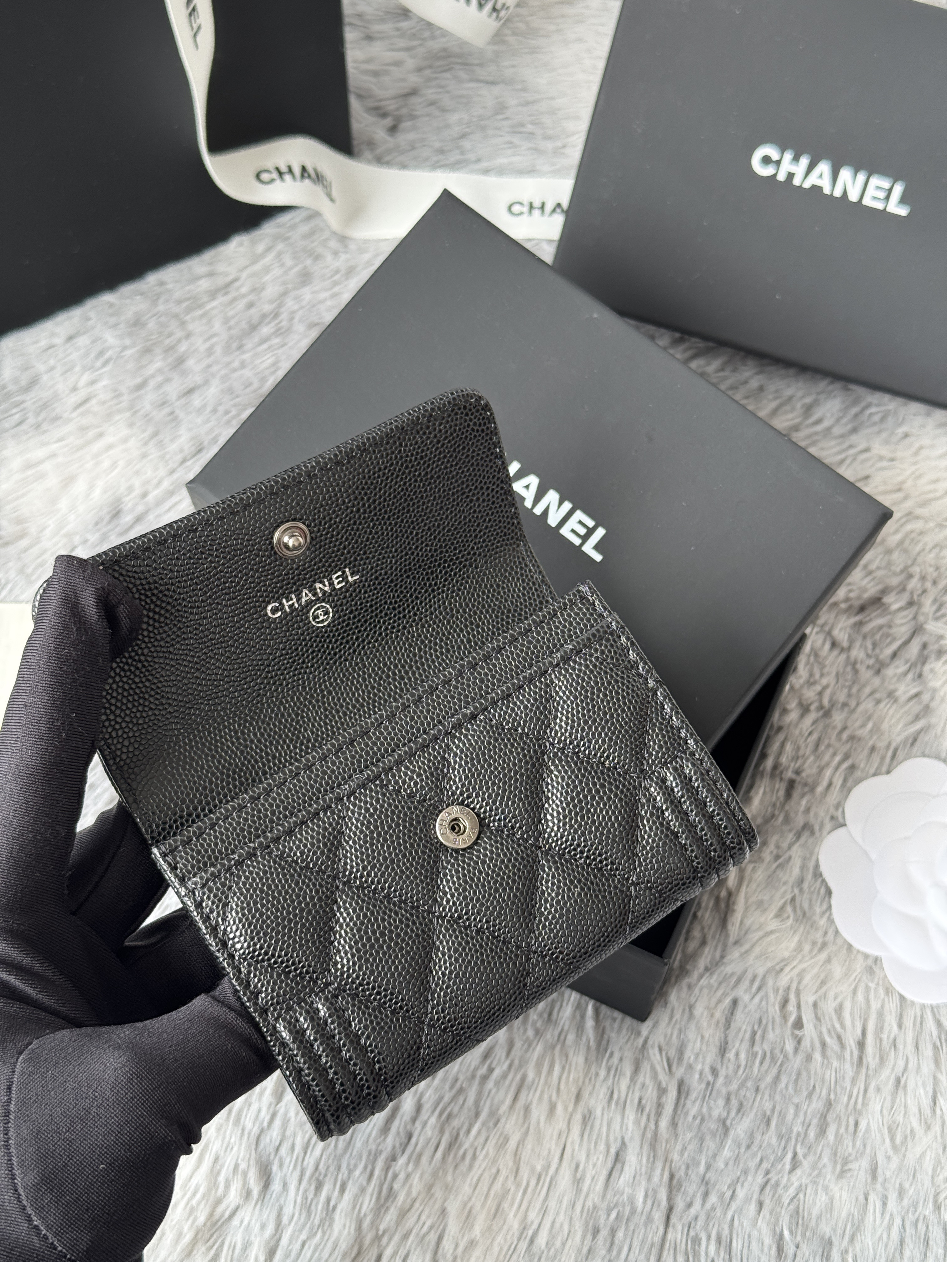 Ch*el boy Ch*el flap card holder a80603 7.5x11.3x2.1cm
