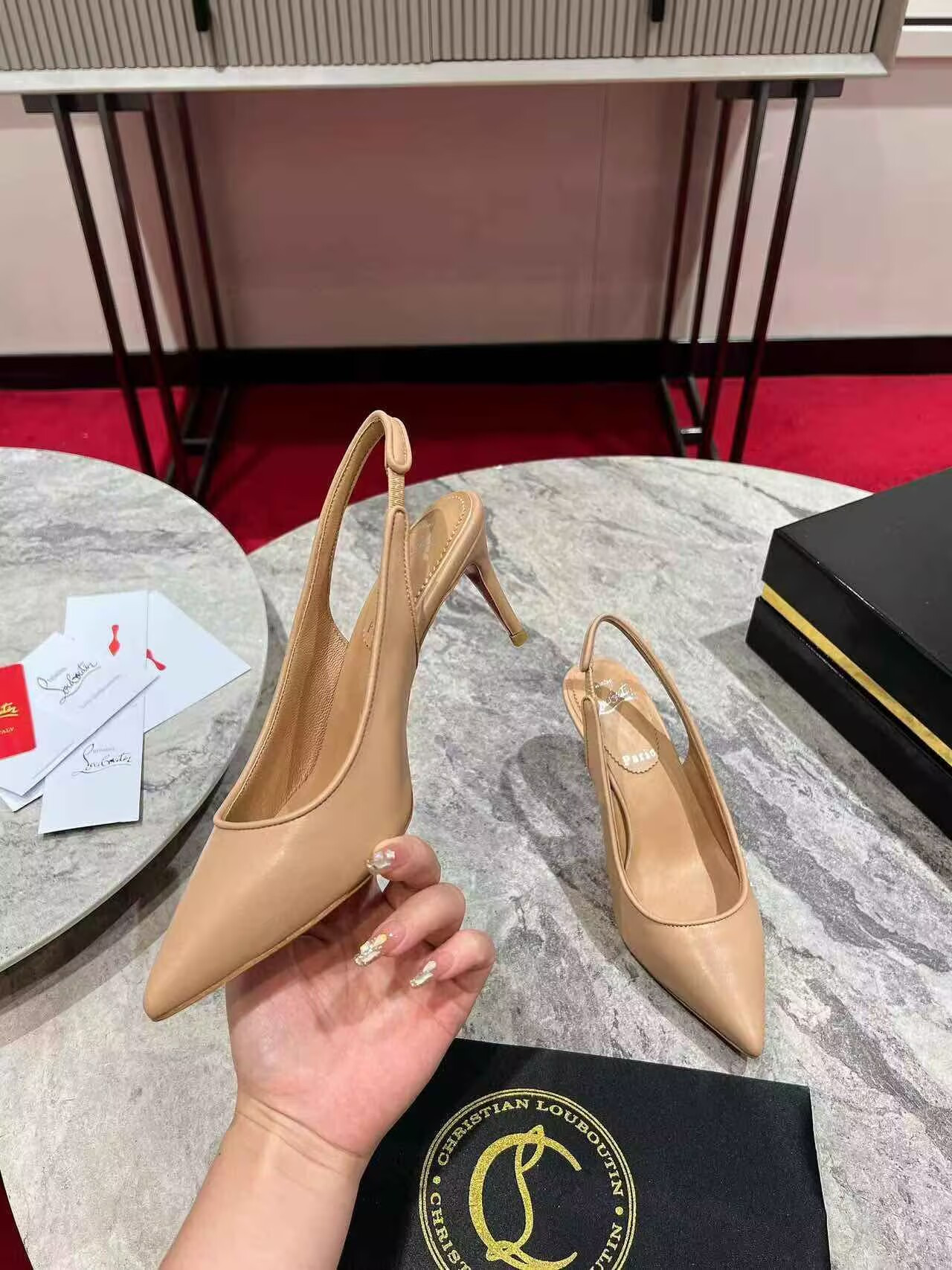 UA Ch**an Louboutin Sporty Kate Sling 65mm