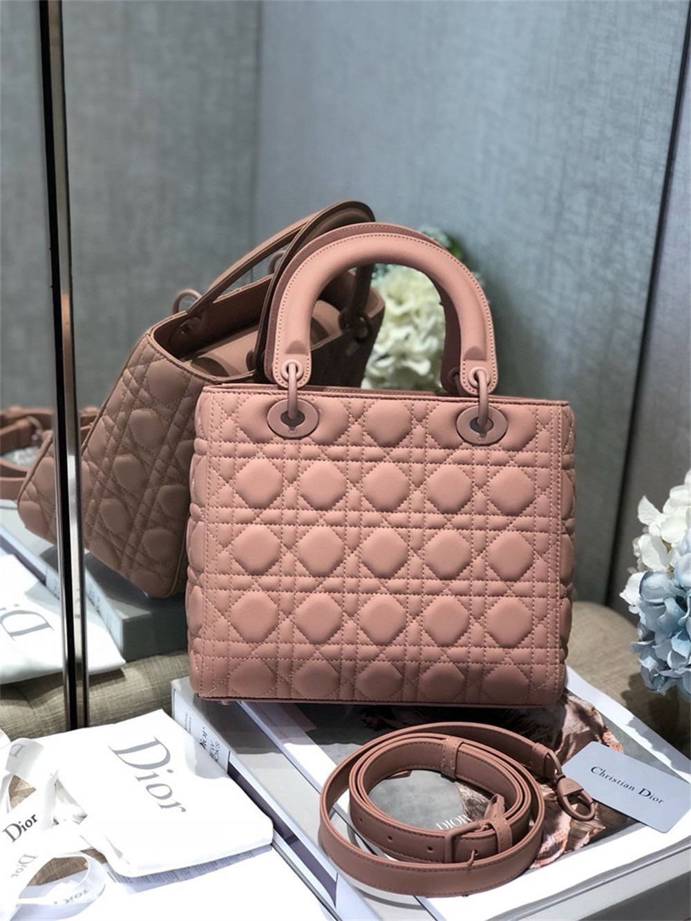 Medium Lady D*0r Bag 9.5 x 8 x 4.5 inches