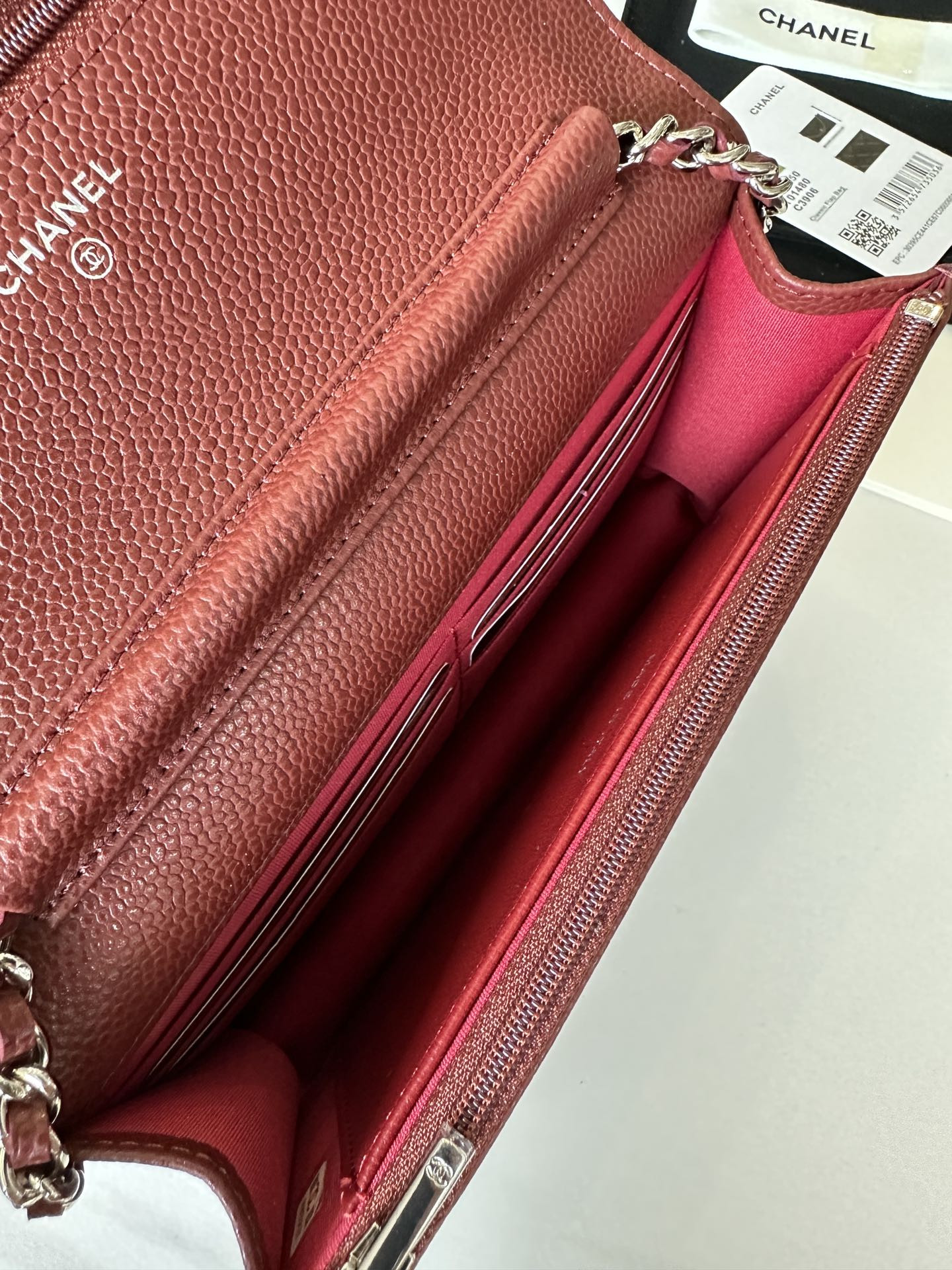 Ch*el woc classic wallet on chain 12.3x19.2x3.5cm