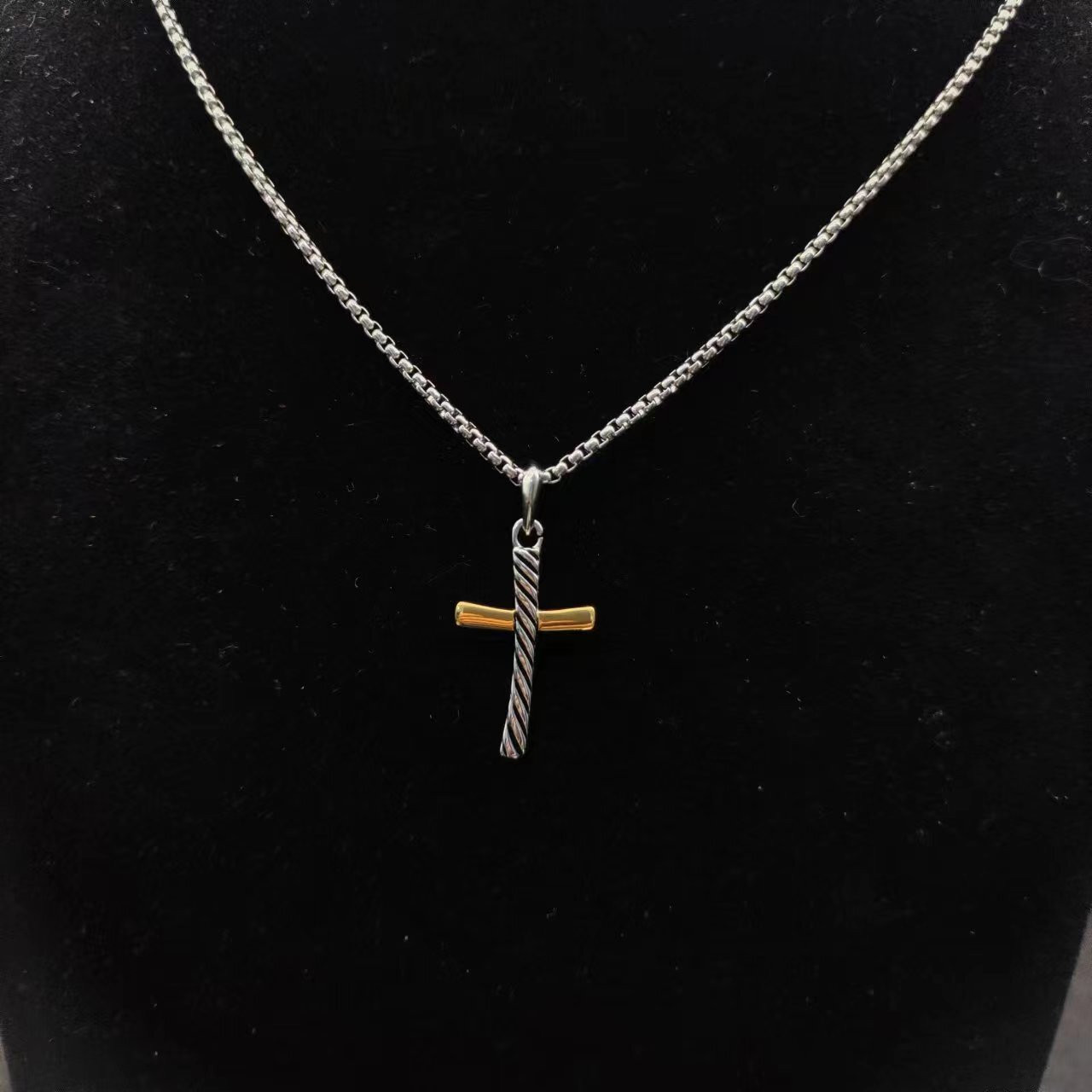 dau1d Yvrm*n cross necklace(chain length 45+5cm delay chain chain thickness 2mm)