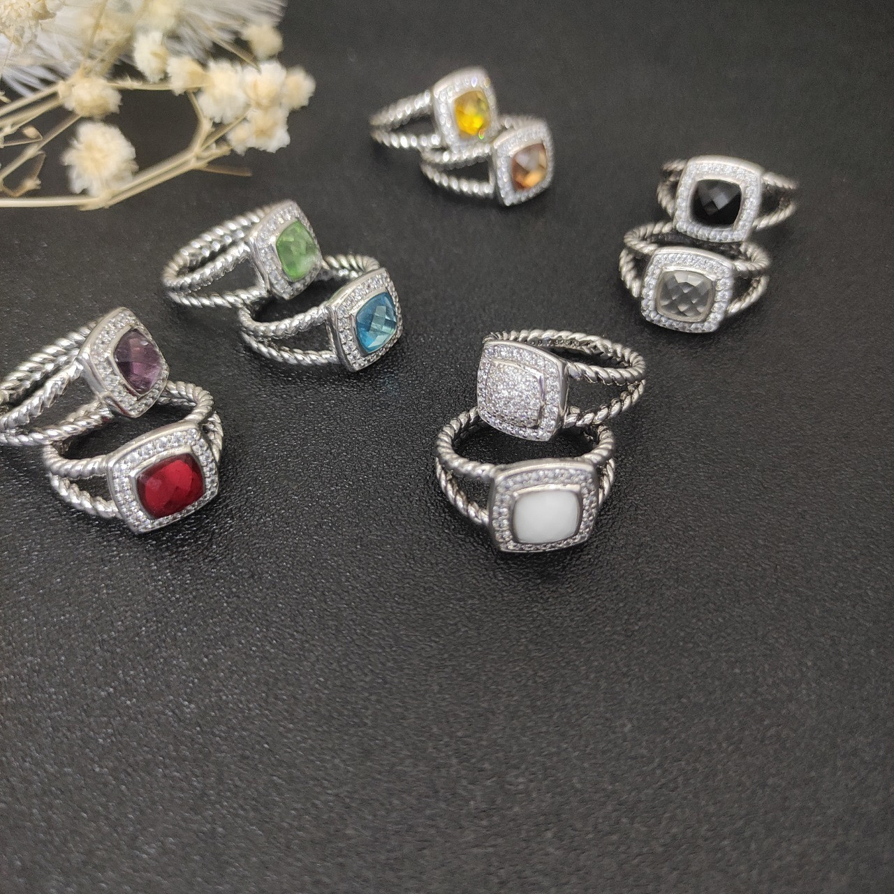 dau1d Yvrm*n square di*m*nd ring