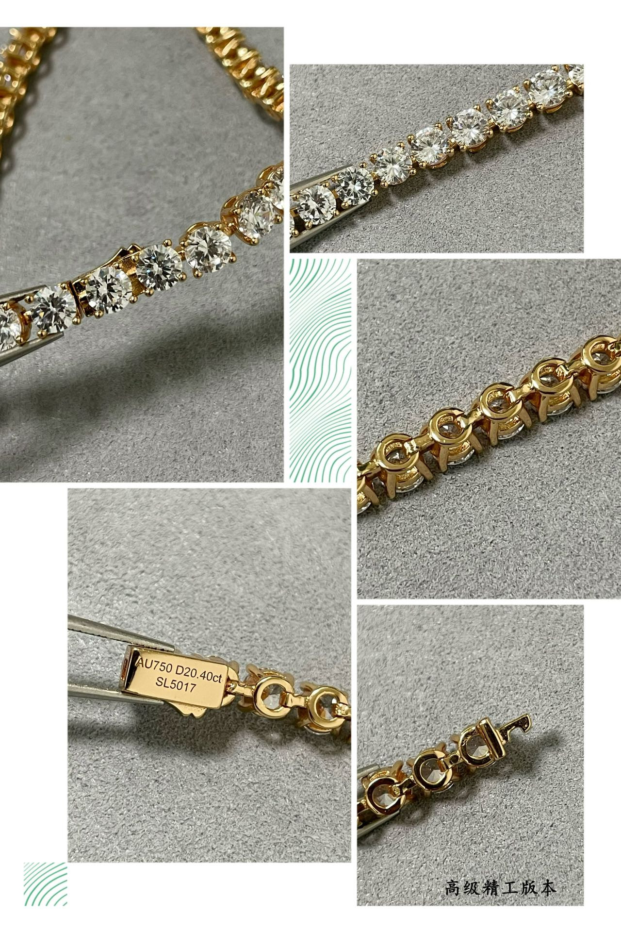 Ca*t*er full diamond four-claw Bracelet