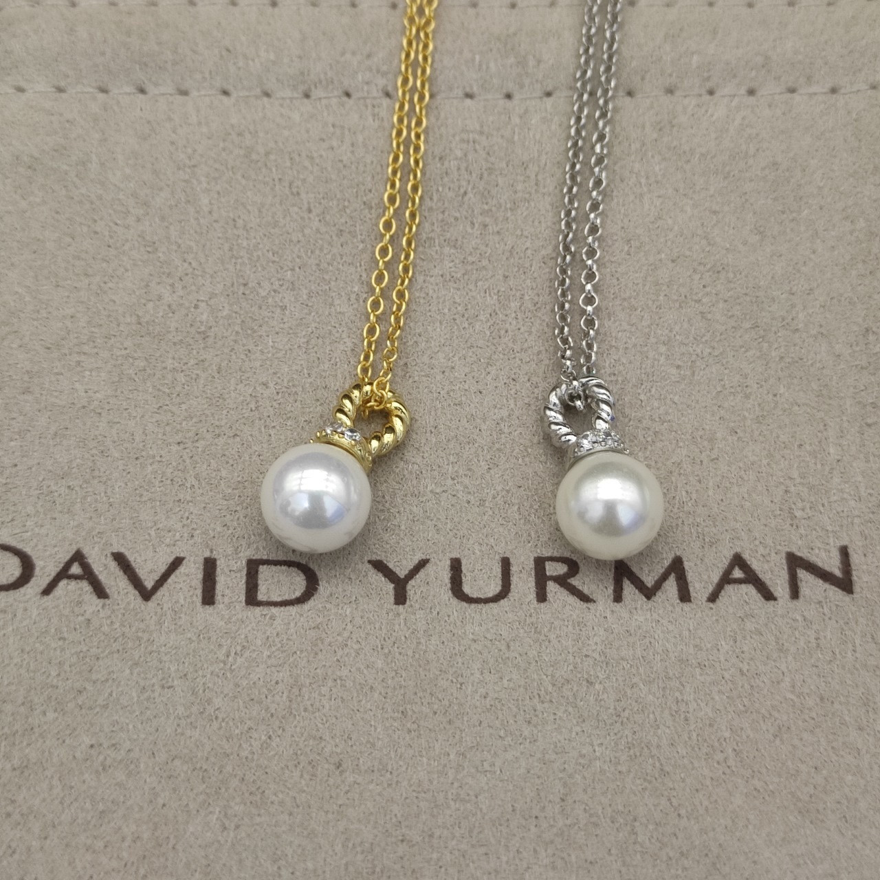 dau1d Yvrm*n 8mm peal necklace(chain length 42+3+3cm delay chain)