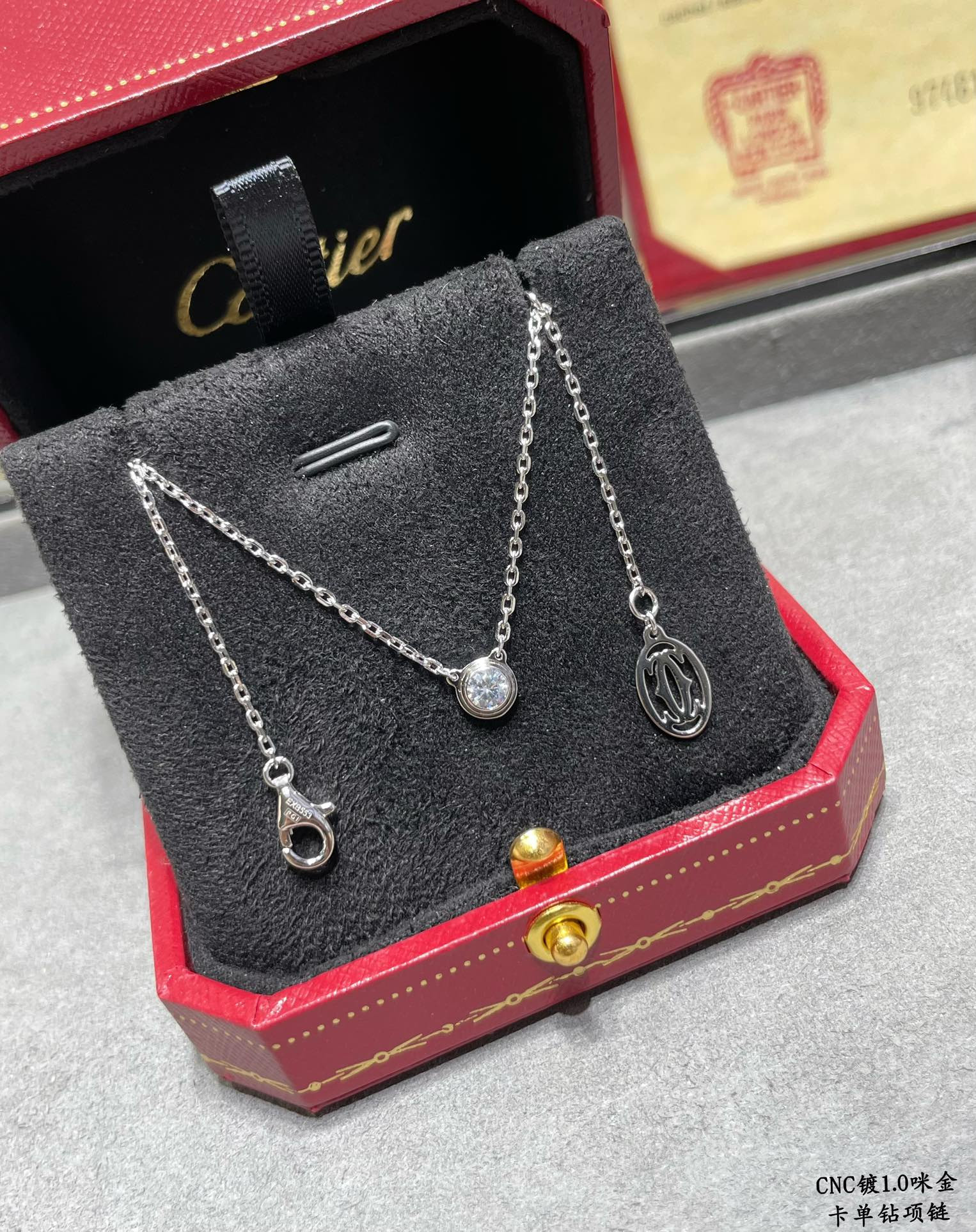 Ca*t*er Single diamond Necklace