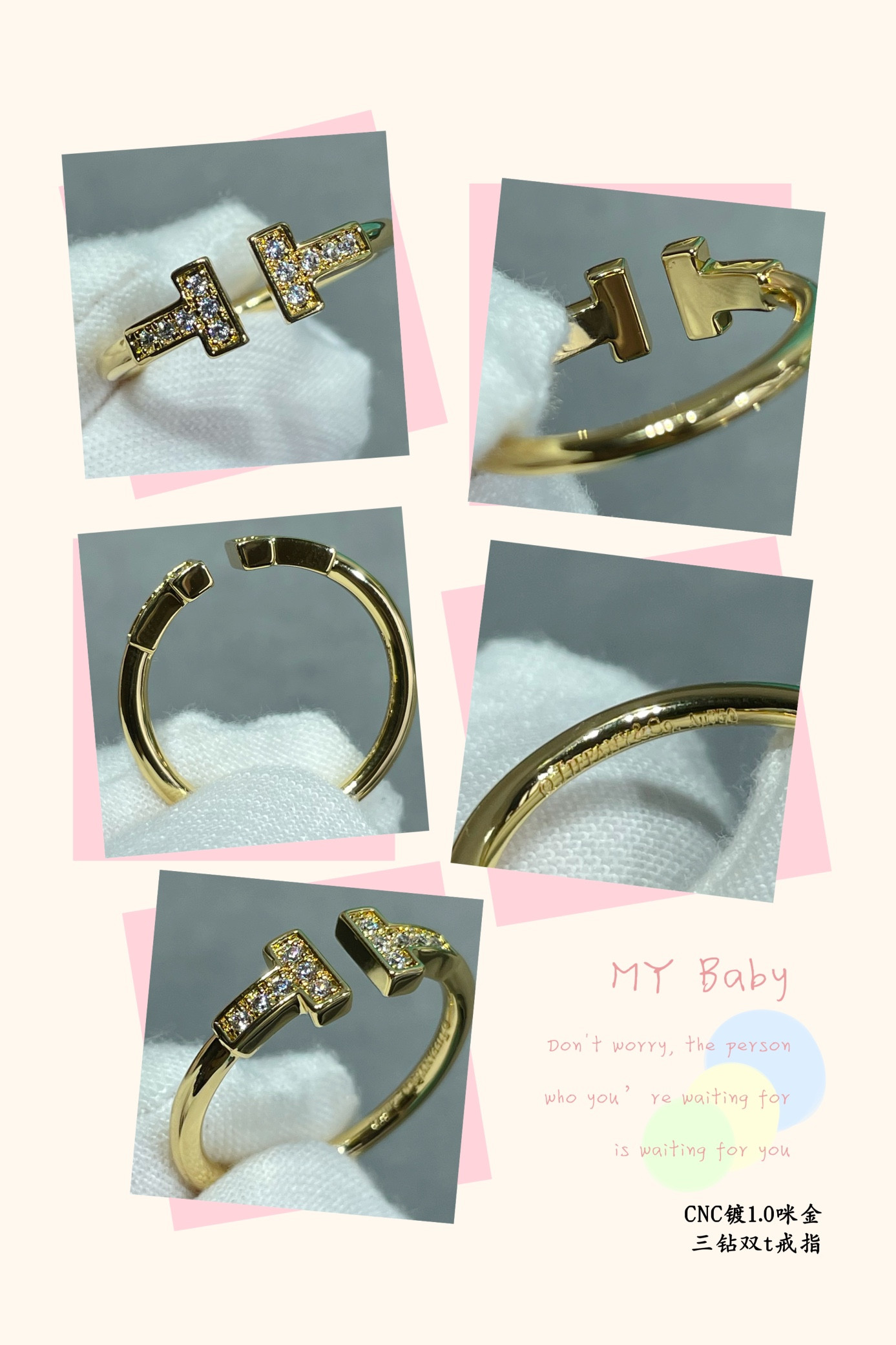 T*f*ny & Co. Double T Diamond-Banded Ring