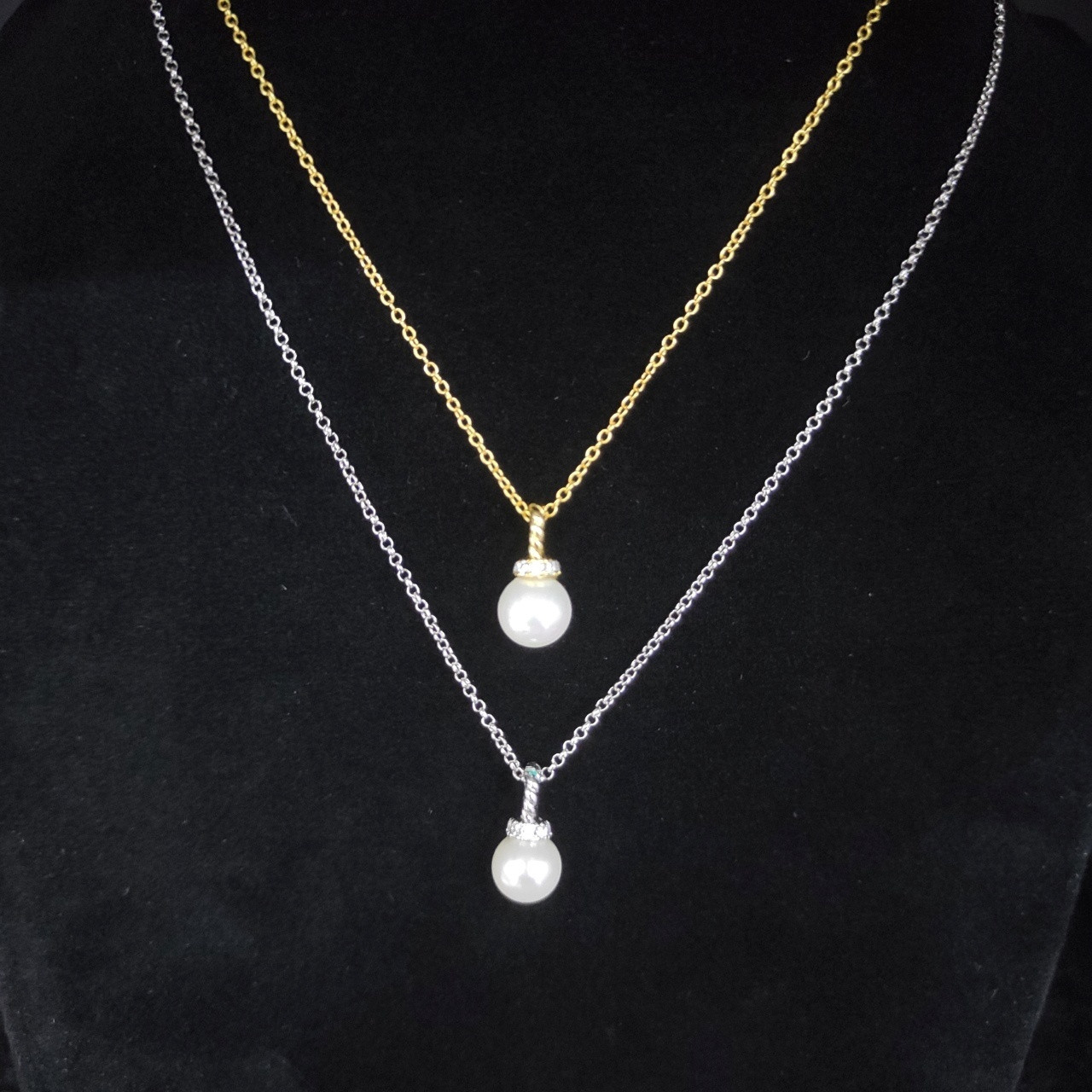 dau1d Yvrm*n 8mm peal necklace(chain length 42+3+3cm delay chain)