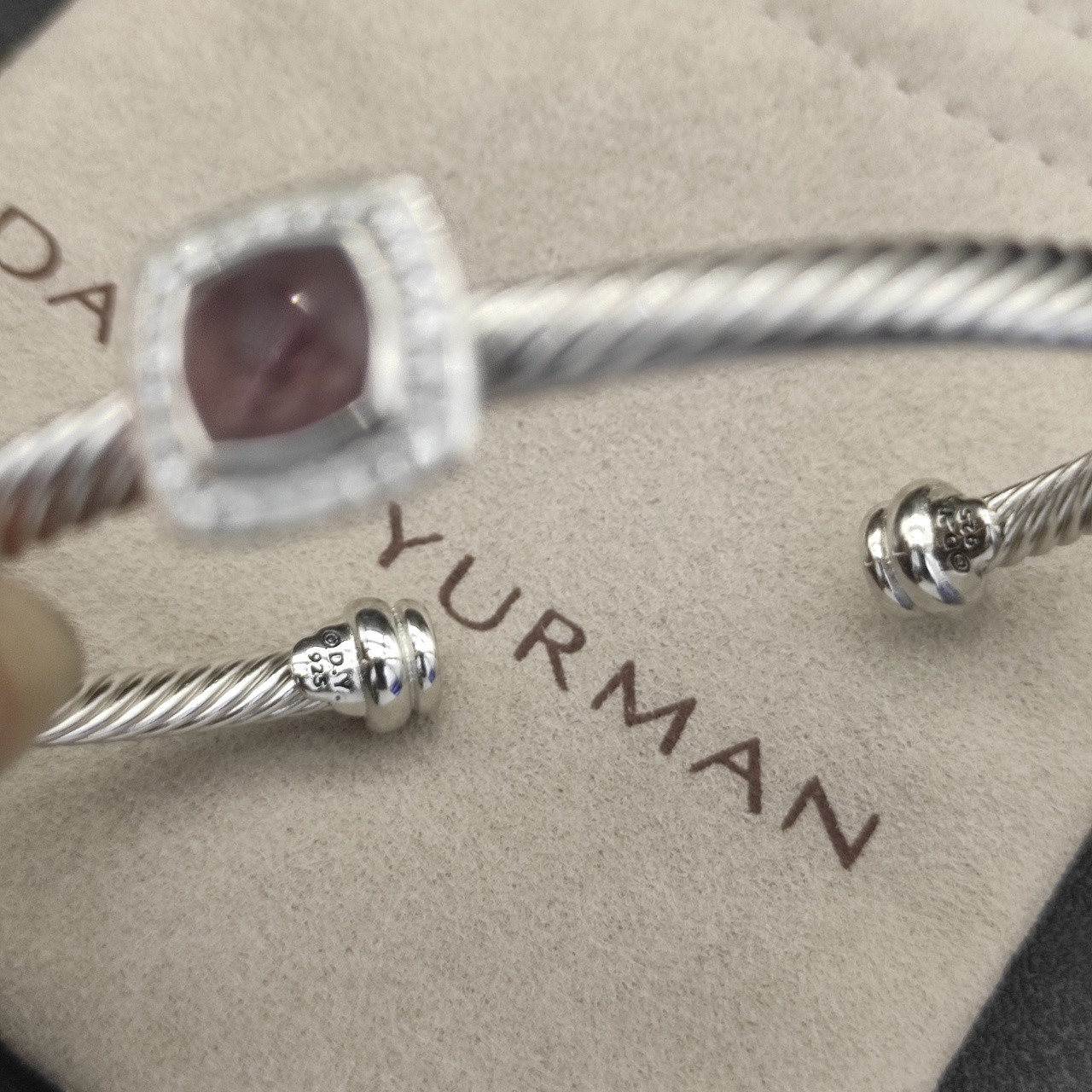dau1d Yvrm*n 4mm square di*m*nd bracelet (wrist circumference 15-20cm)