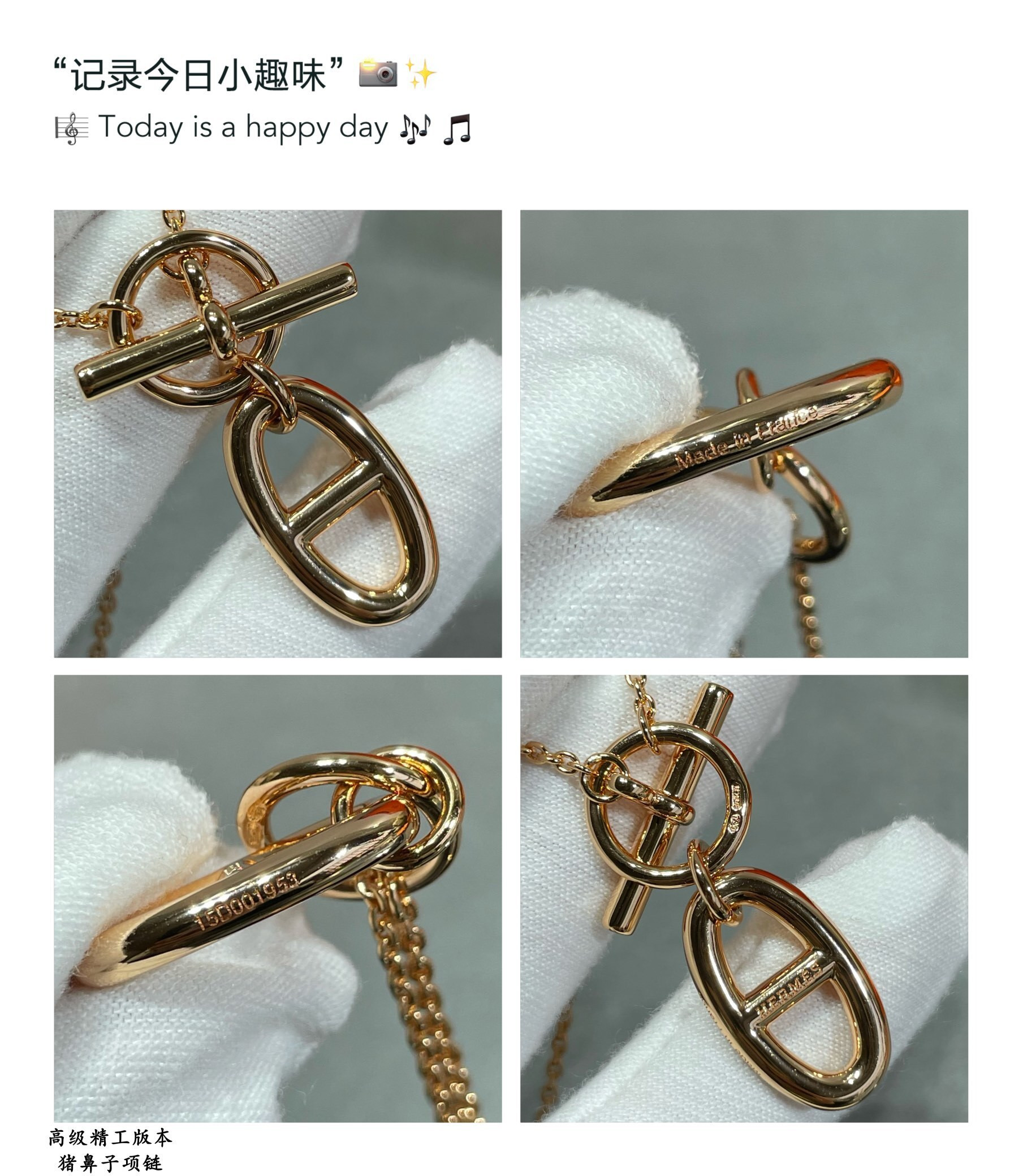 H**mes pig nose necklace ag925