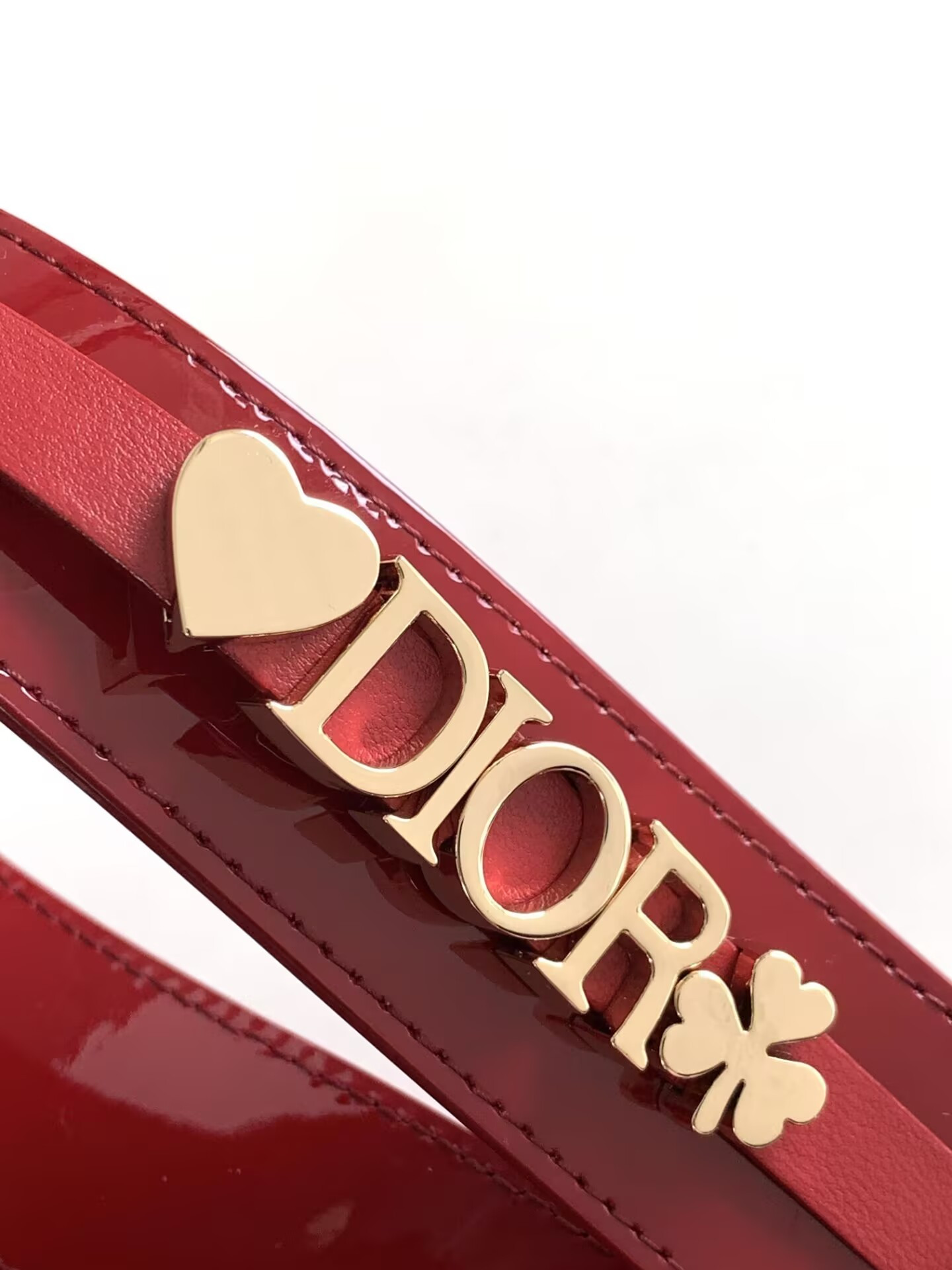 Small Lady D*0r My ABCD*0r Bag Red Patent 8 x 6.5 x 3 inches