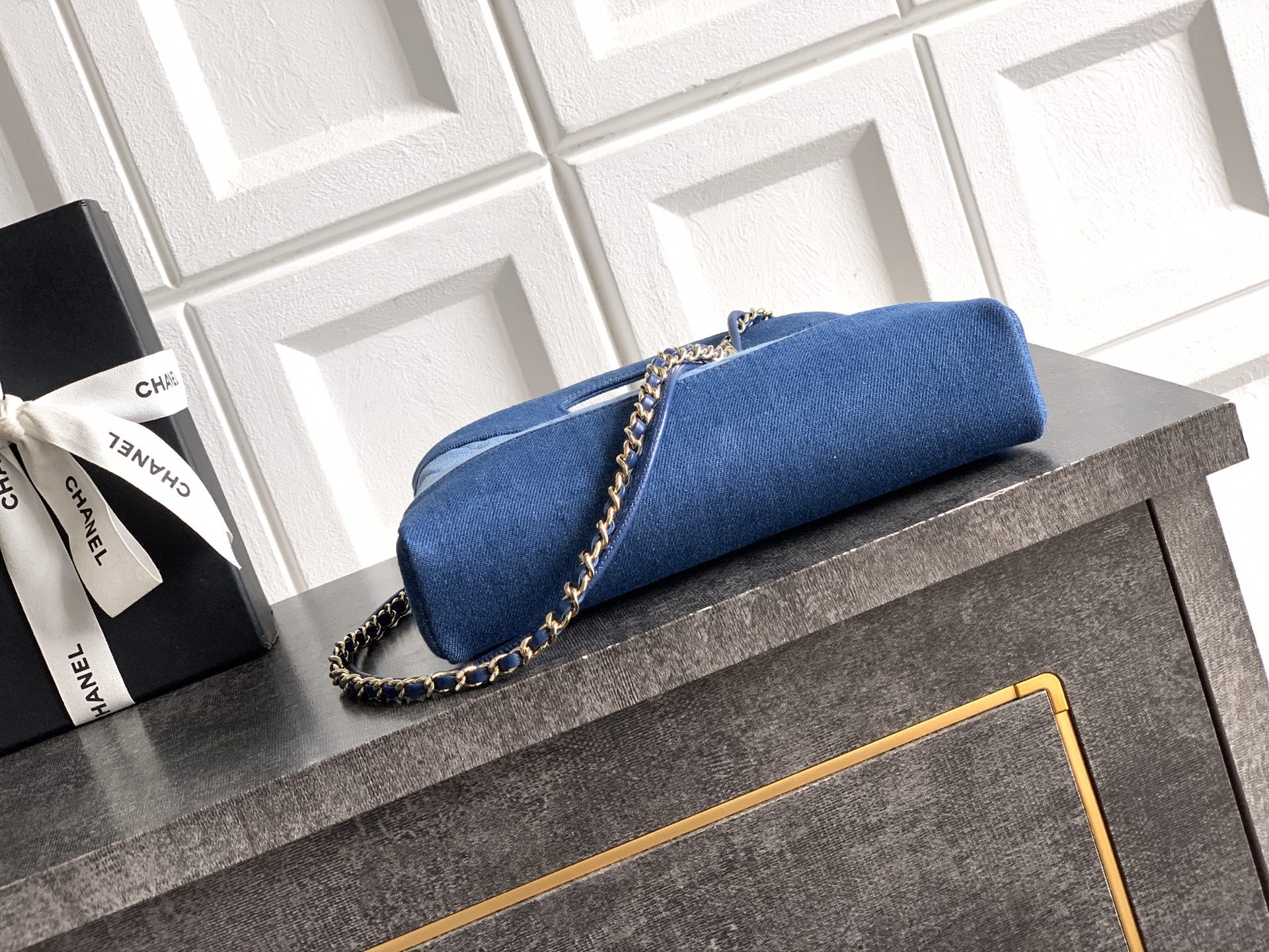 Ch*el 31 mini shopping bag light blue as4133 22x23x5cm