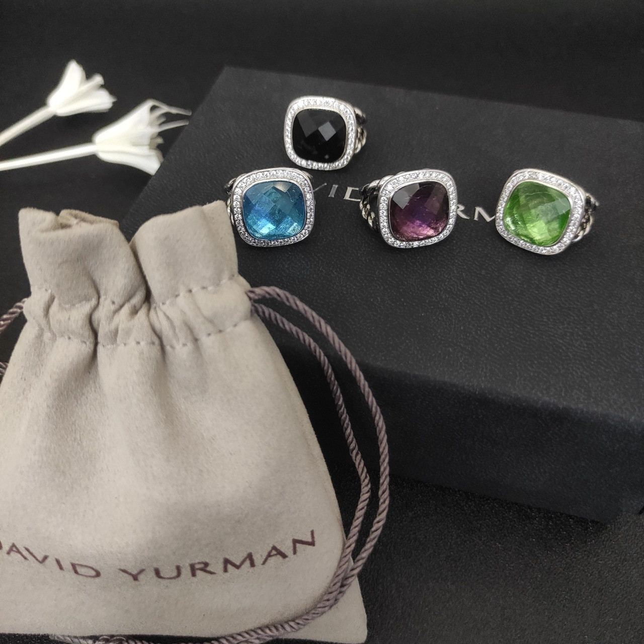 dau1d Yvrm*n 14mm square di*m*nd ring