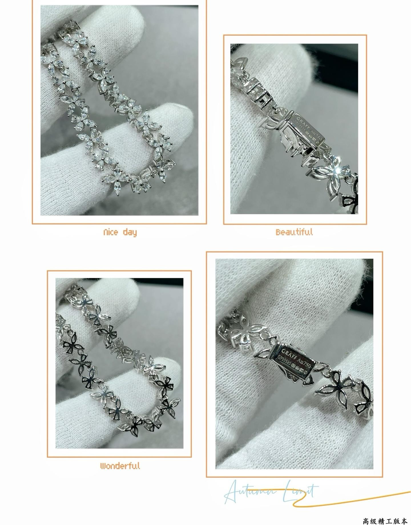 Gr*ff classic butterfly di*m*nd necklace ag925(length: 40 cm)