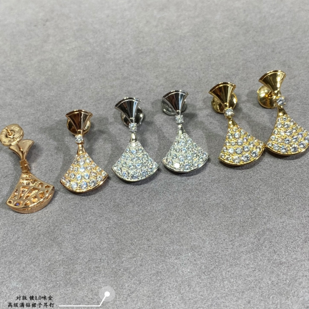 B*l*ai Diamond fan-shaped skirt Earrings