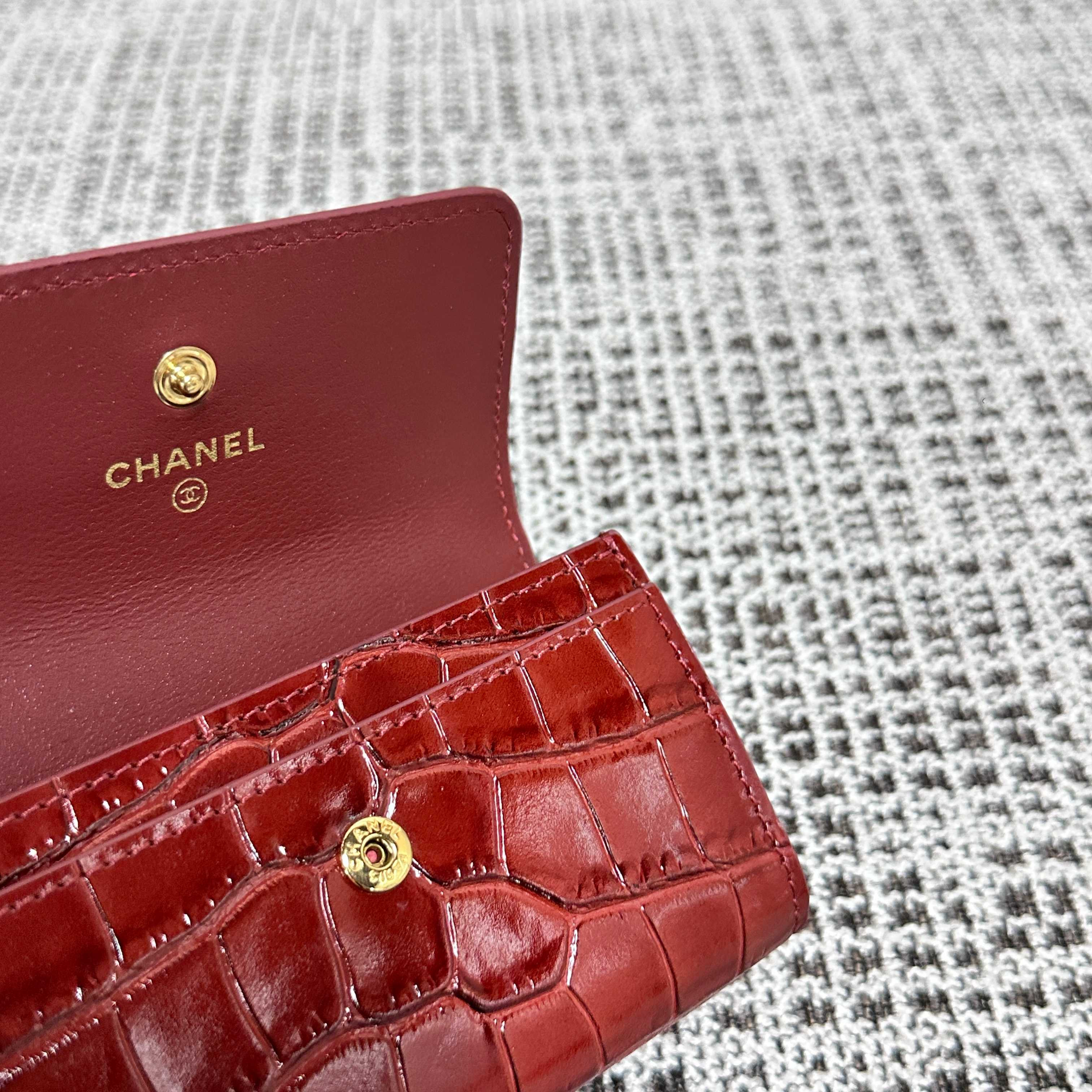 Ch*el flap card holder 7.5x11x2cm