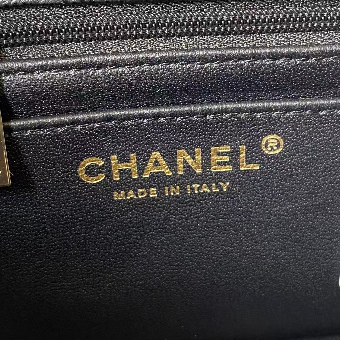 Ch*el MINI FLAP BAG BLACK 12x20x6cm