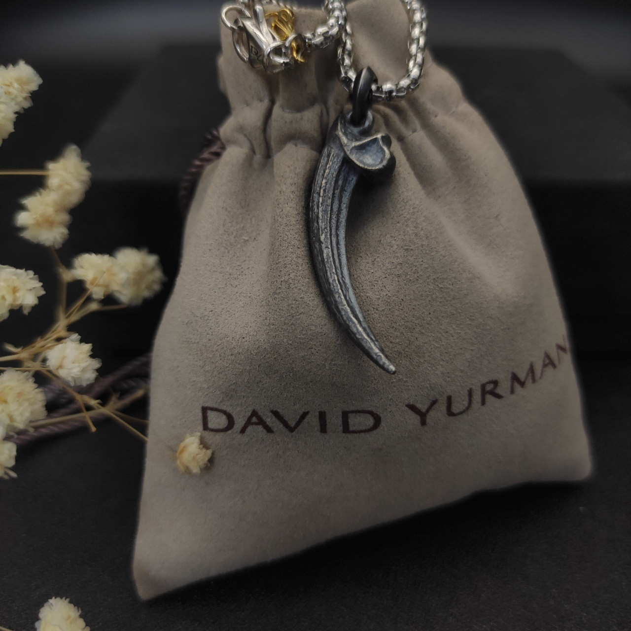 dau1d Yvrm*n horn necklace(chain length 50+5cm delay chain chain thickness 3mm)