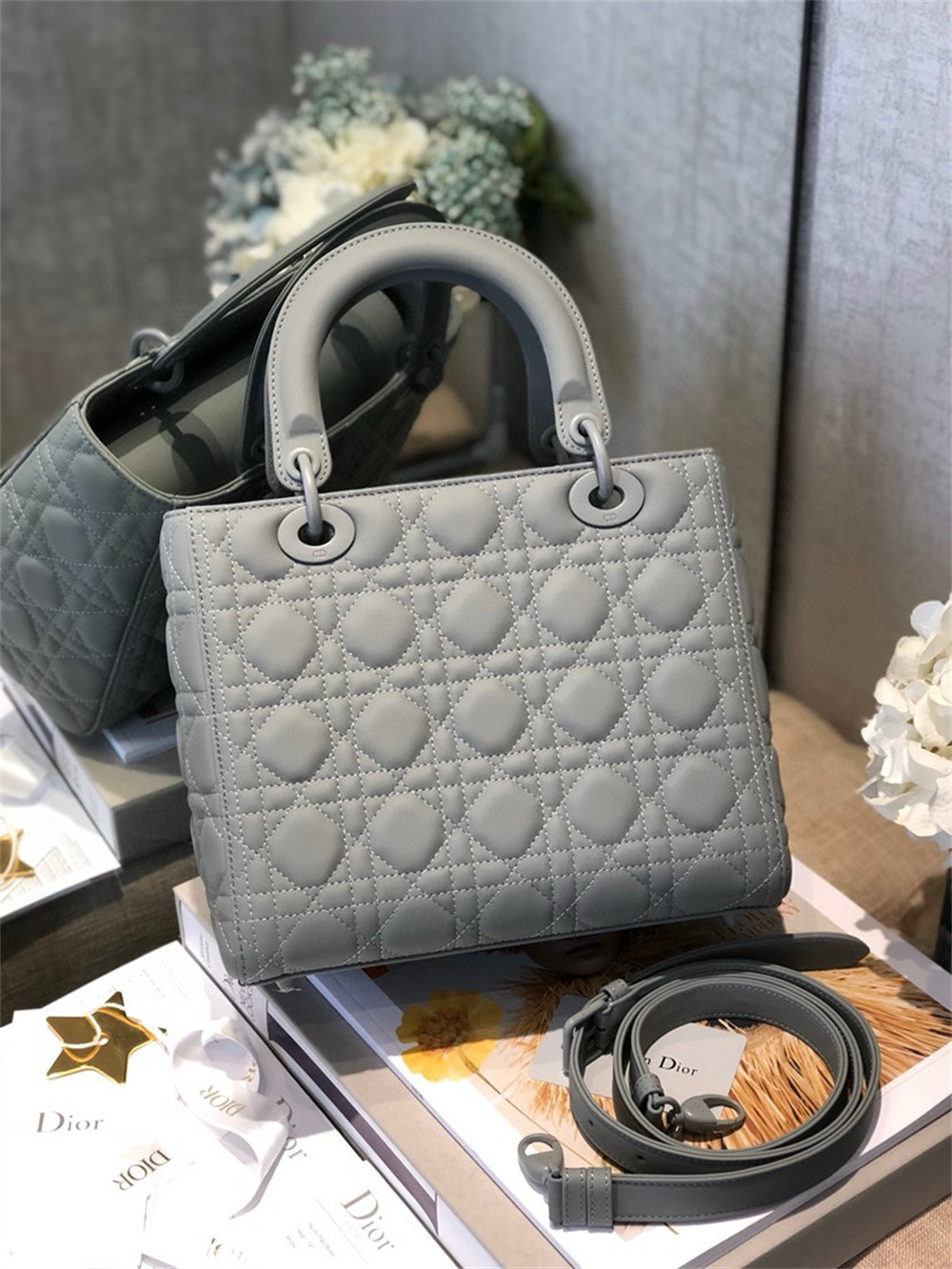 Medium Lady D*0r Bag 9.5 x 8 x 4.5 inches