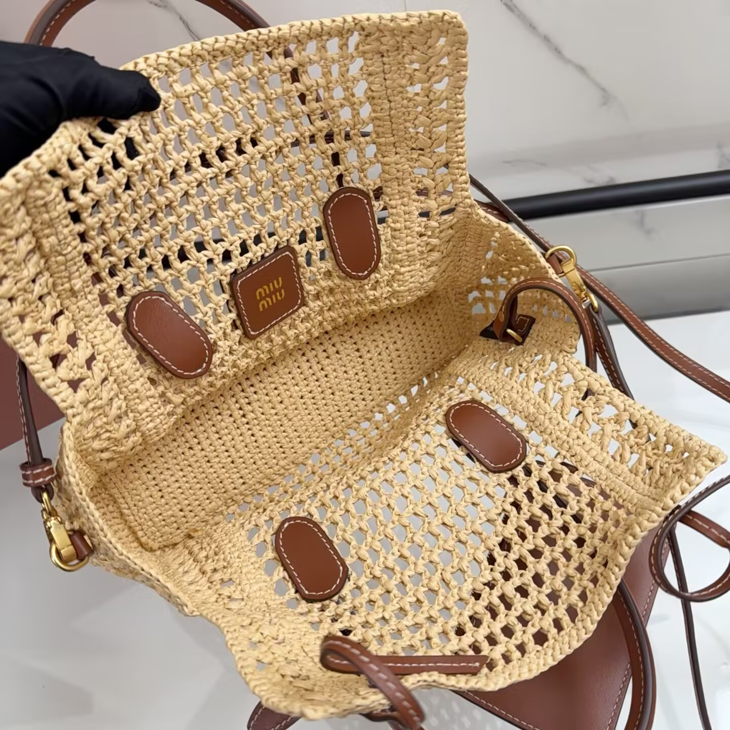 M1v M1v raffia handbag 14x25.5x9.5cm