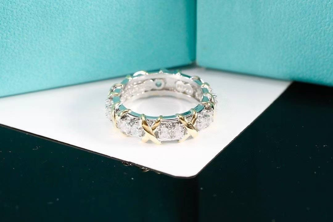 T*f*ny & Co. Crossed Double Tone Ring