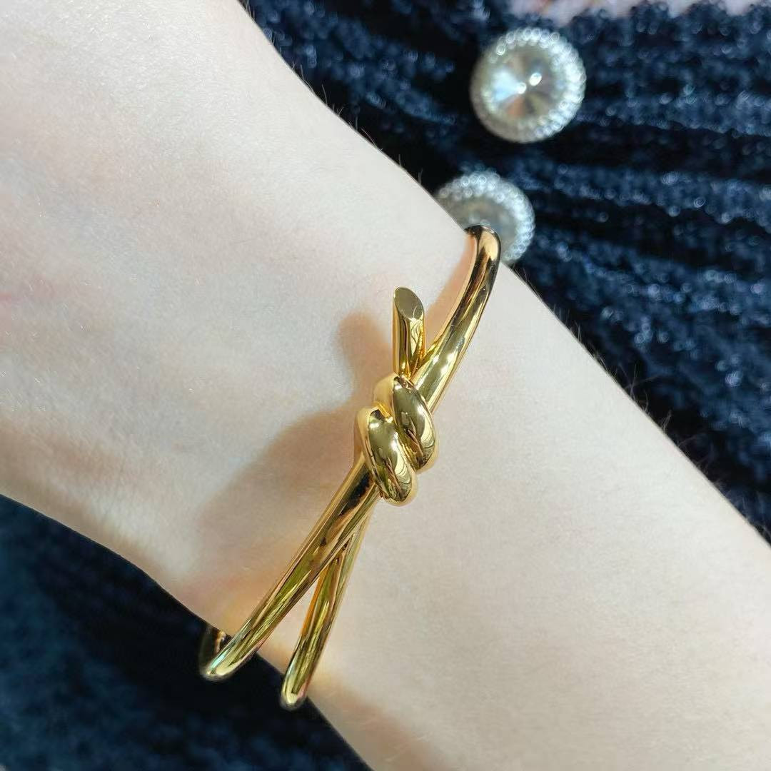 T*f*ny & Co. Knot Double Row Hinged Bracelet