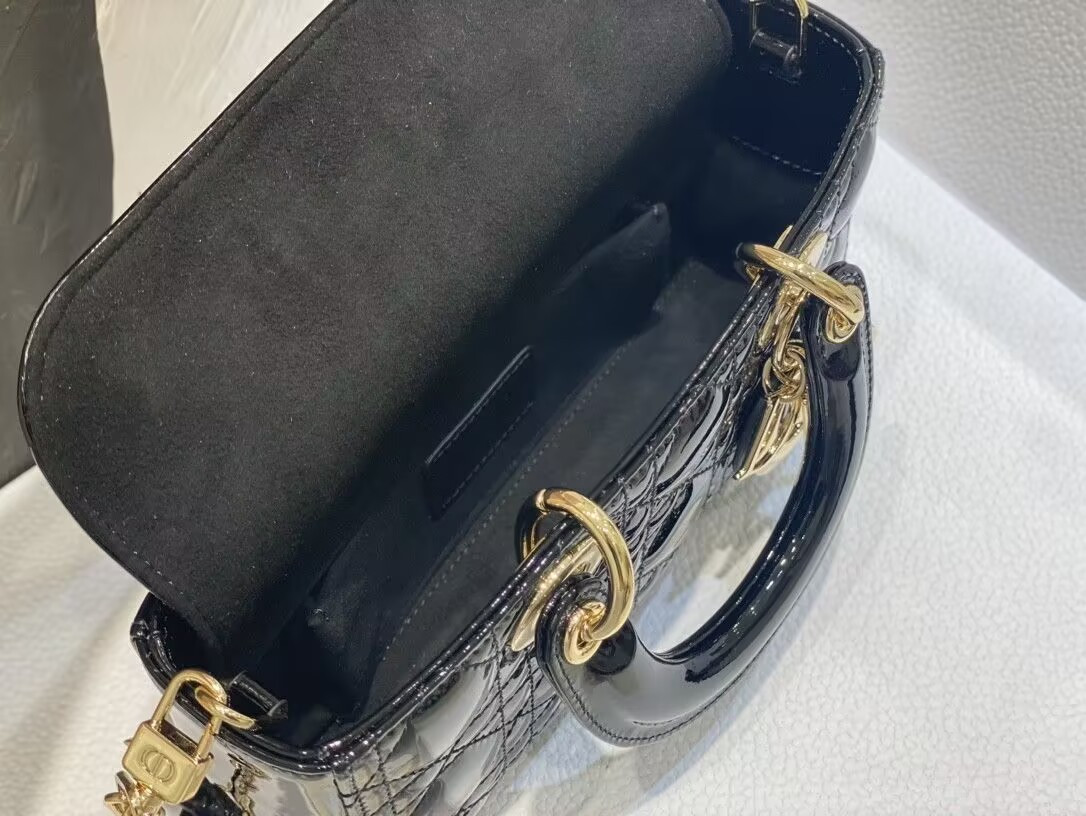 D*0r SMALL LADY D-JOY BAG BLACK 22x6x12cm