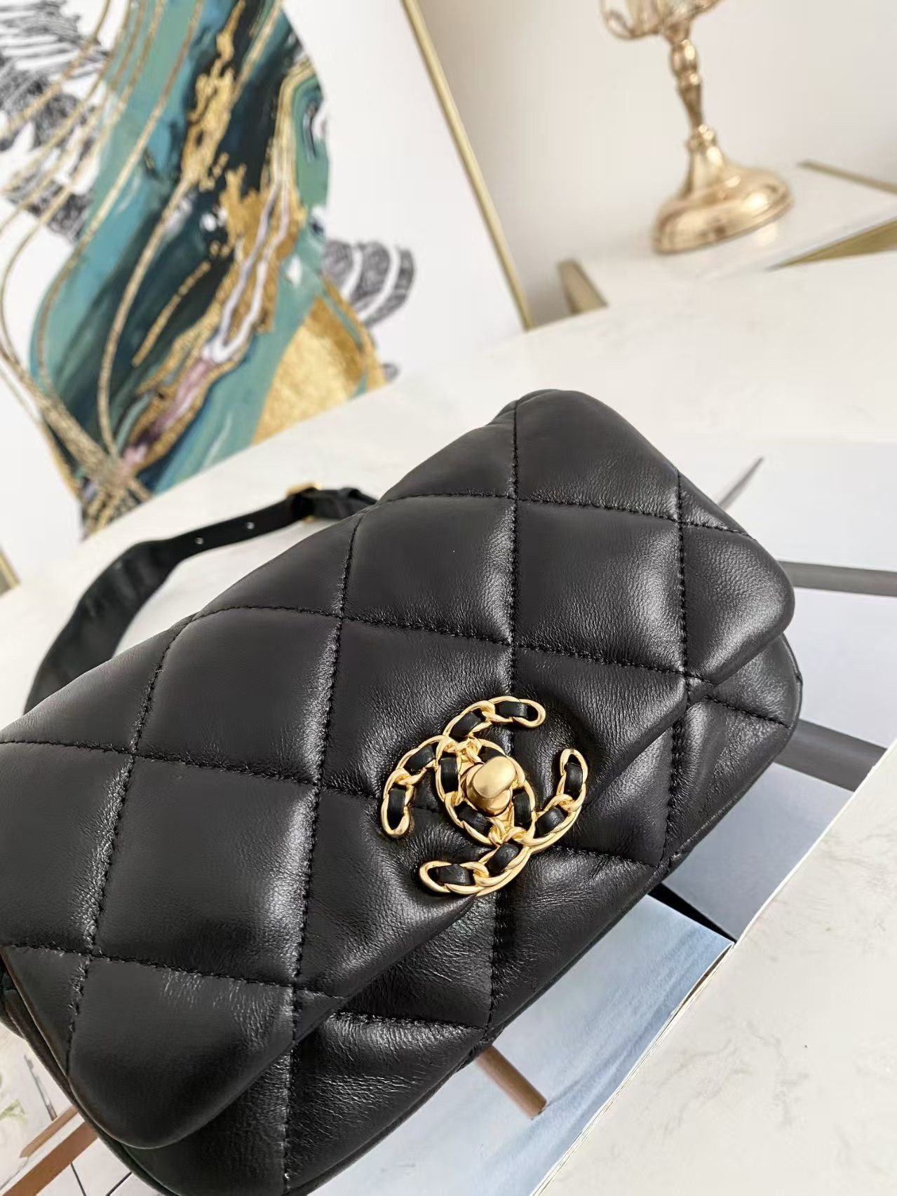 Ch*el 19 belt bag 20x10x5.5cm
