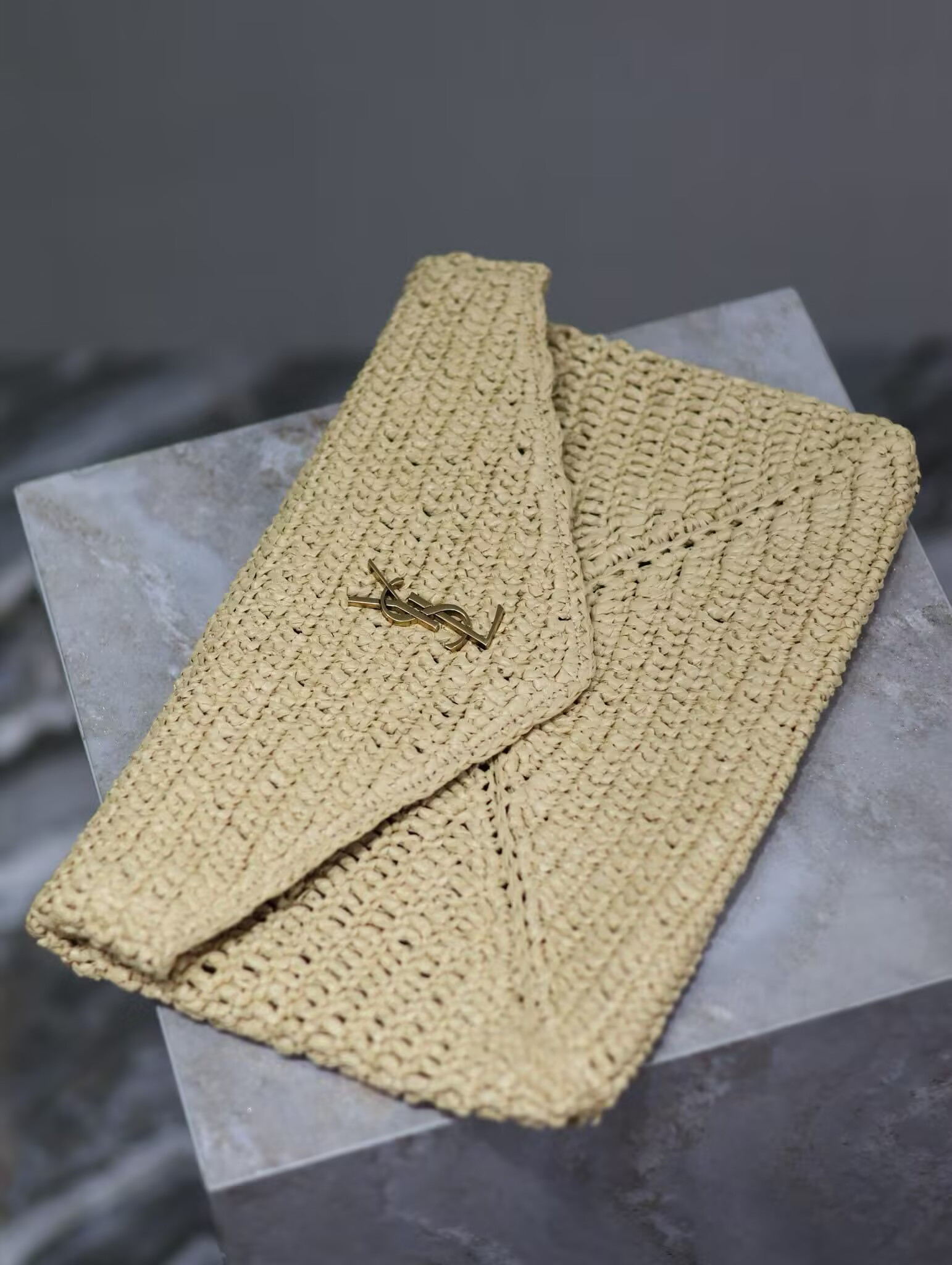 Y*L cassandre large envelope pouch in rope 29.5x18x4.5cm
