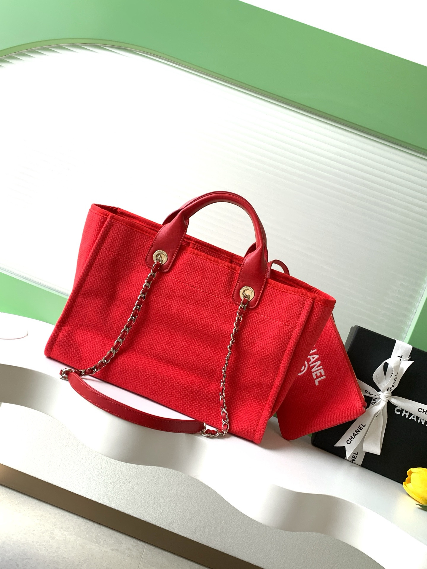 Ch*el deauville tote shopping bag 33x22x13cm