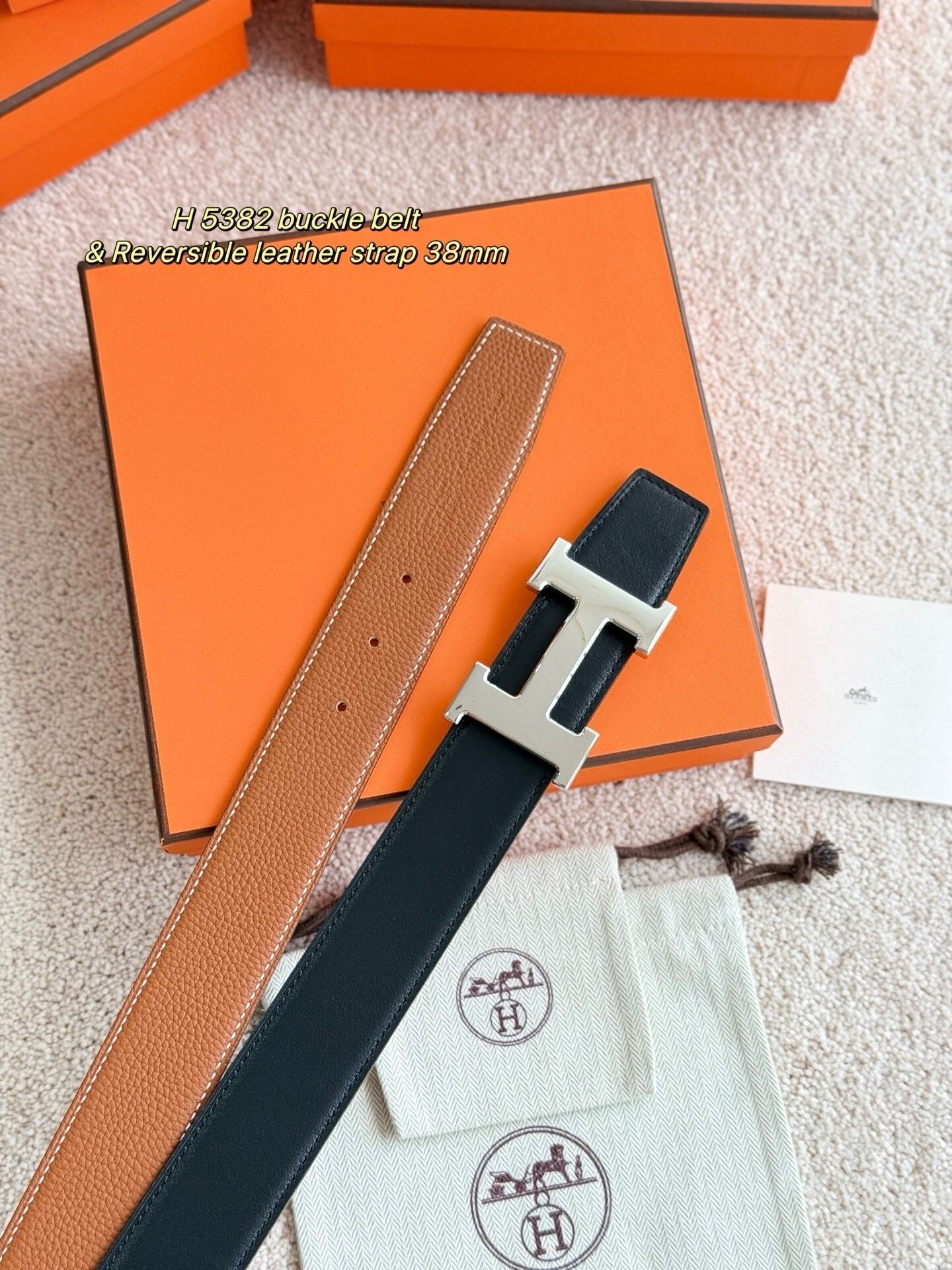 H**mes belt 38mm
