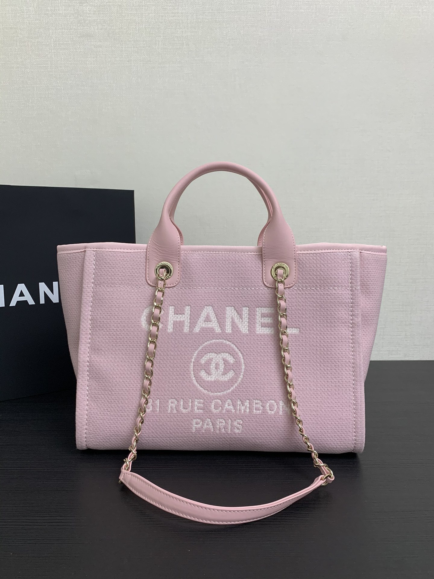 Ch*el Deauville Tote Shopping Bag 39x13x22cm