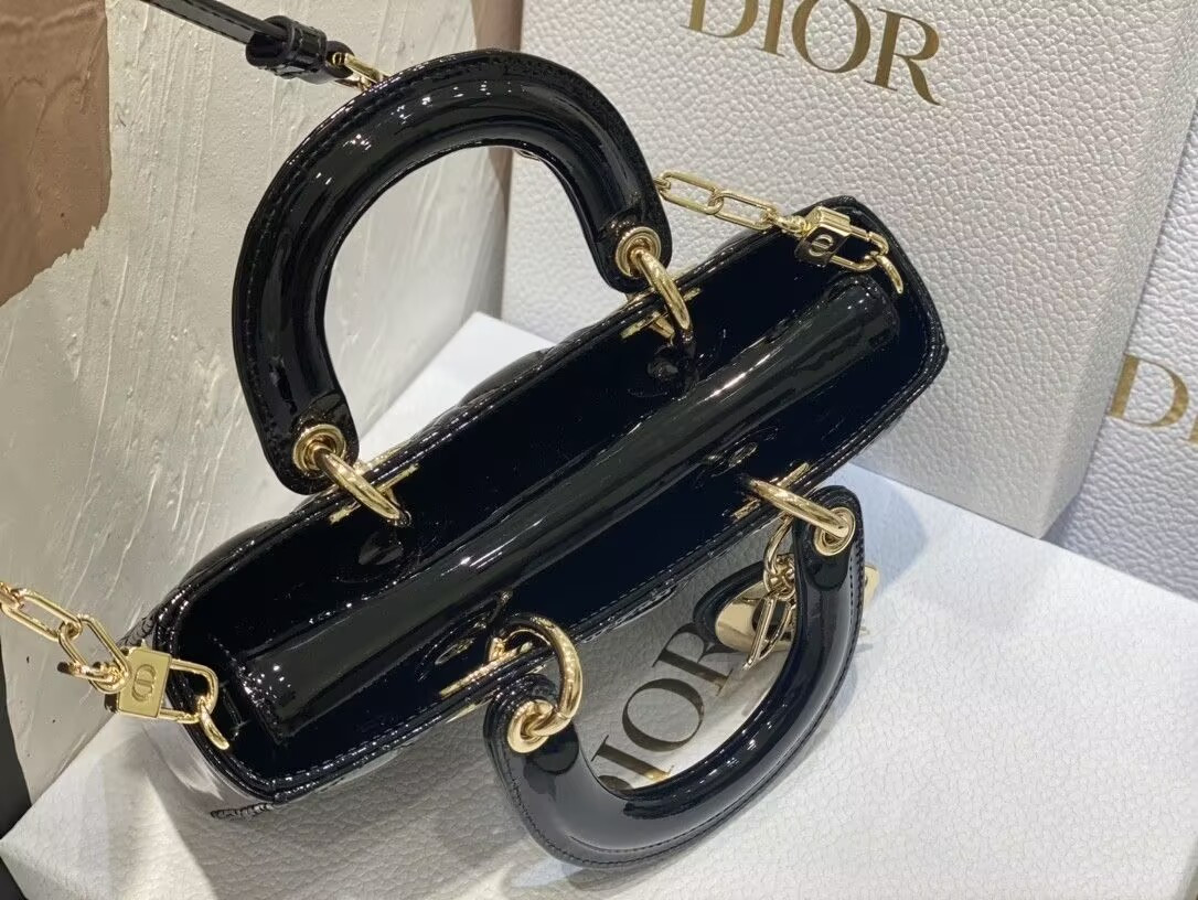 D*0r SMALL LADY D-JOY BAG BLACK 22x6x12cm