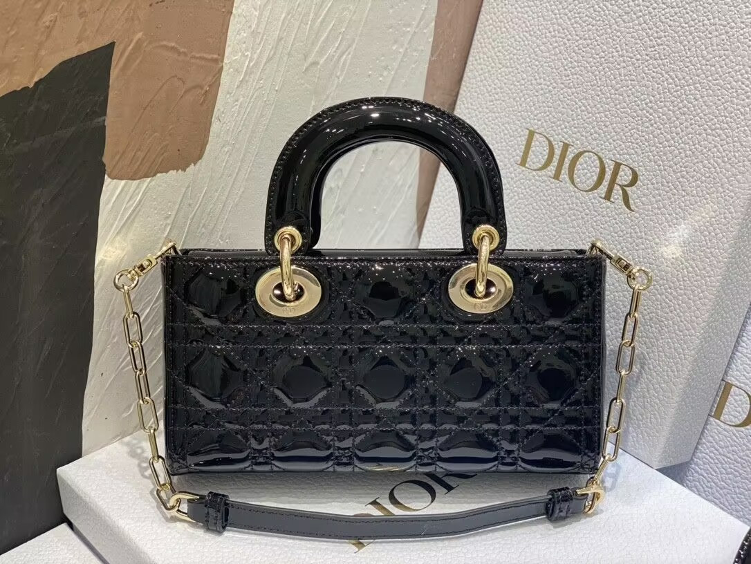 D*0r SMALL LADY D-JOY BAG BLACK 22x6x12cm