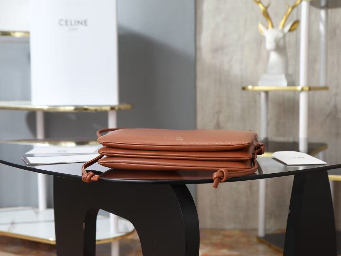 Ce**e trio flap in smooth lambskin 22.5x13x3.5cm
