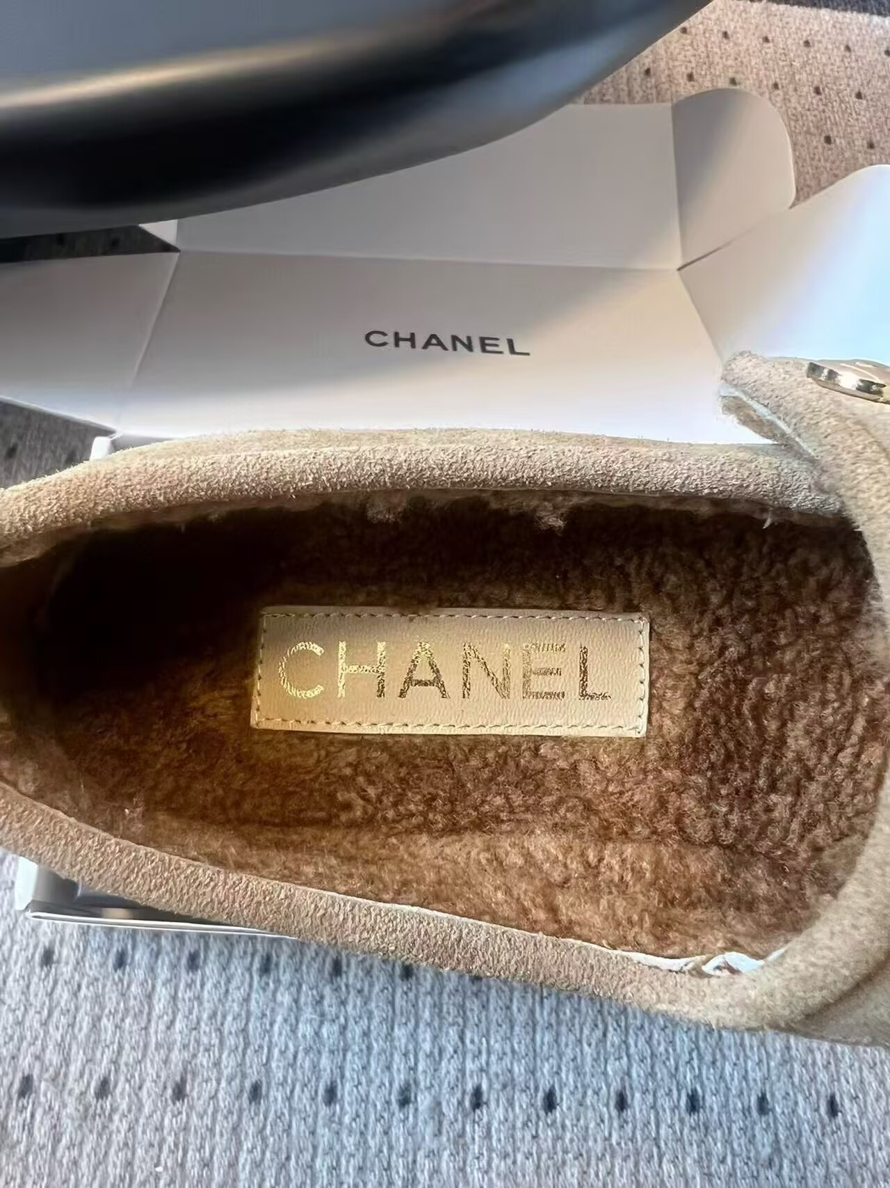 UA Ch*el Mary Jane in Shearling