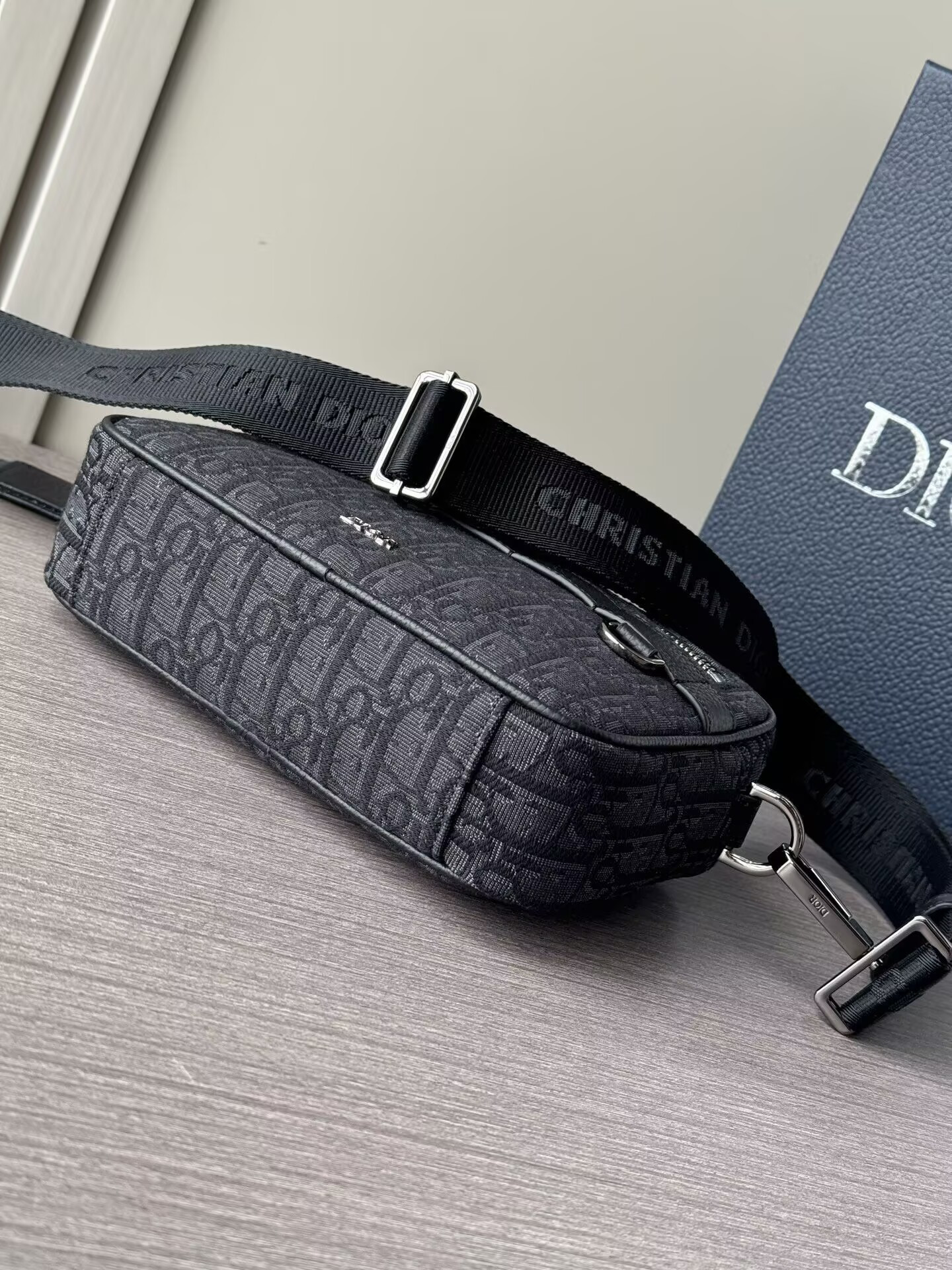 D*0r Safari Bag with Strap Black D*0r Oblique Jacquard 22x15x6cm