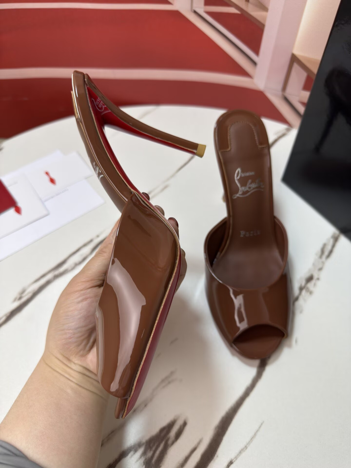 ua Ch**an louboutin me dolly mules 10cm heel