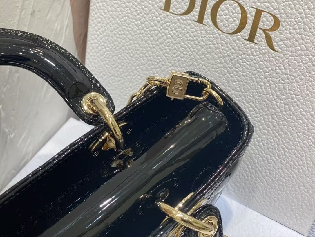 D*0r SMALL LADY D-JOY BAG BLACK 22x6x12cm