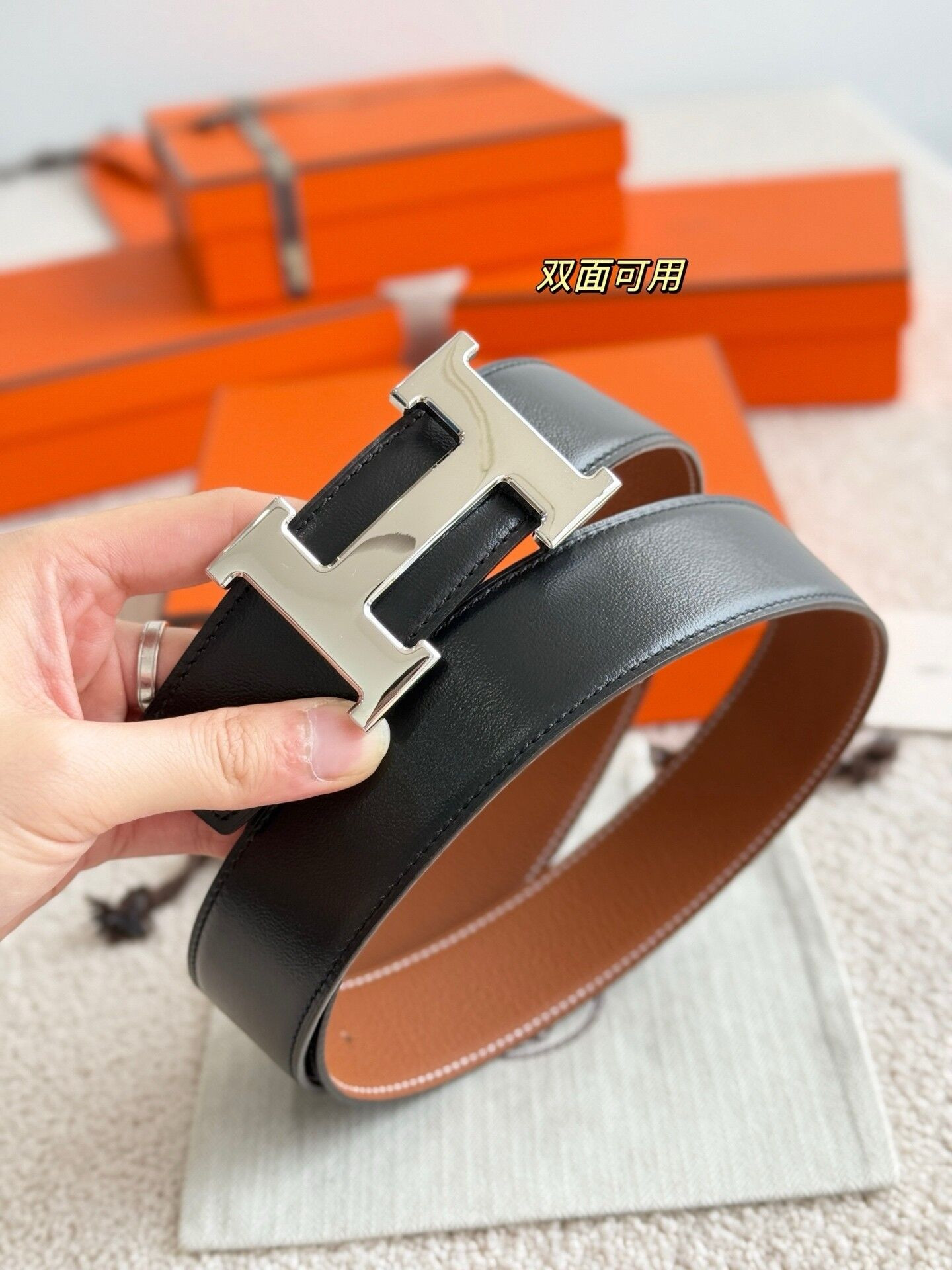 H**mes belt 38mm