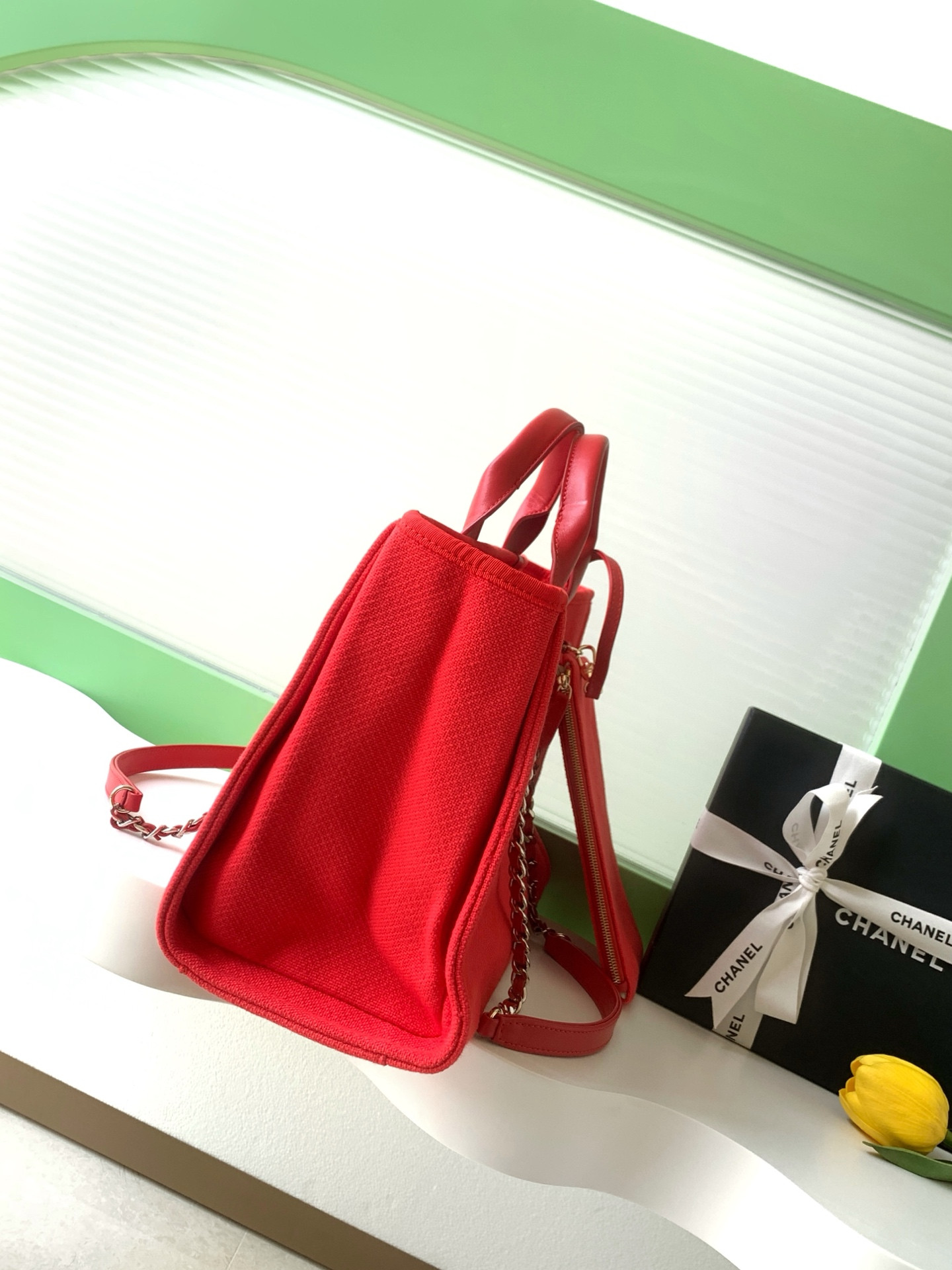 Ch*el deauville tote shopping bag 33x22x13cm
