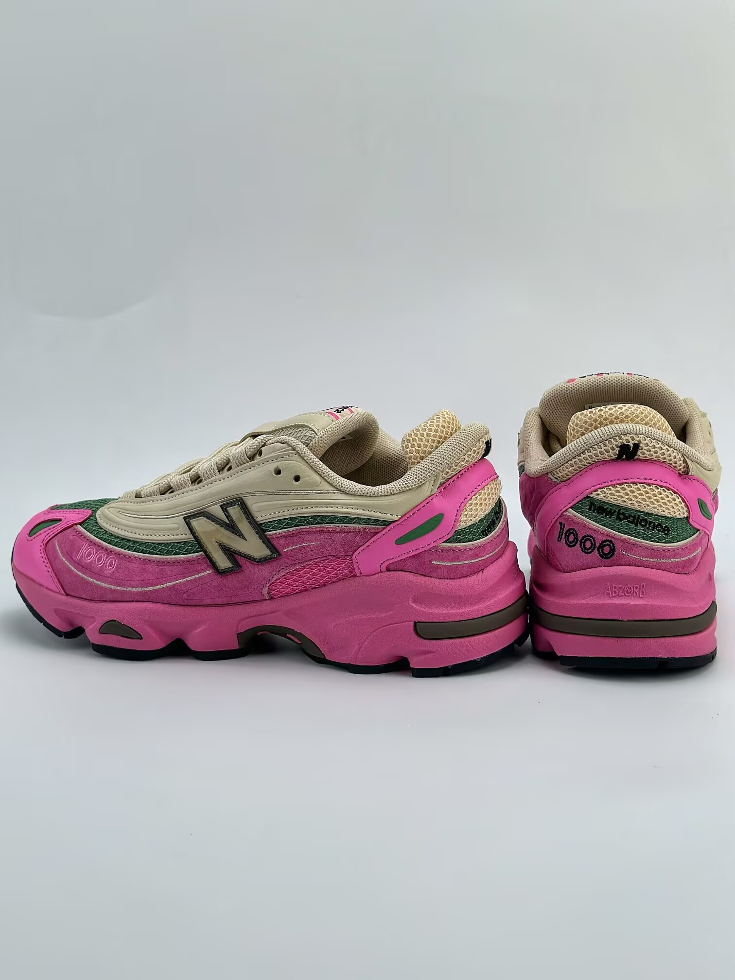 UA New Balance 1000 Tan Pink Green