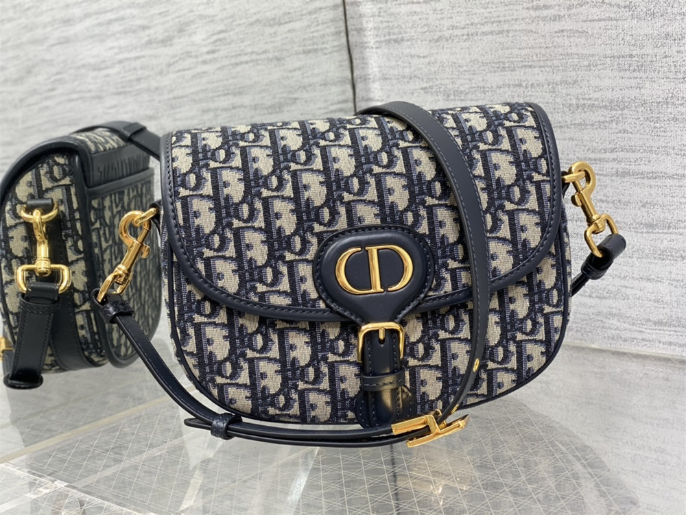 MEDIUM D*0r BOBBY BAG Blue D*0r Oblique Jacquard