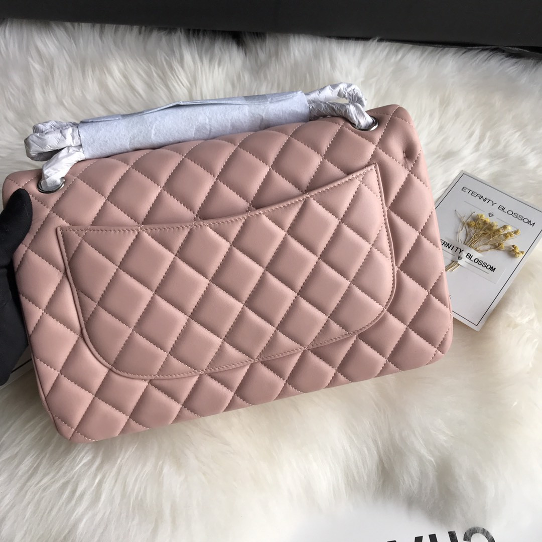 Ch*el CLASSIC FLAP JUMBO 30CM CF PINK SILVER 7.6 × 11.7 × 3.9 in