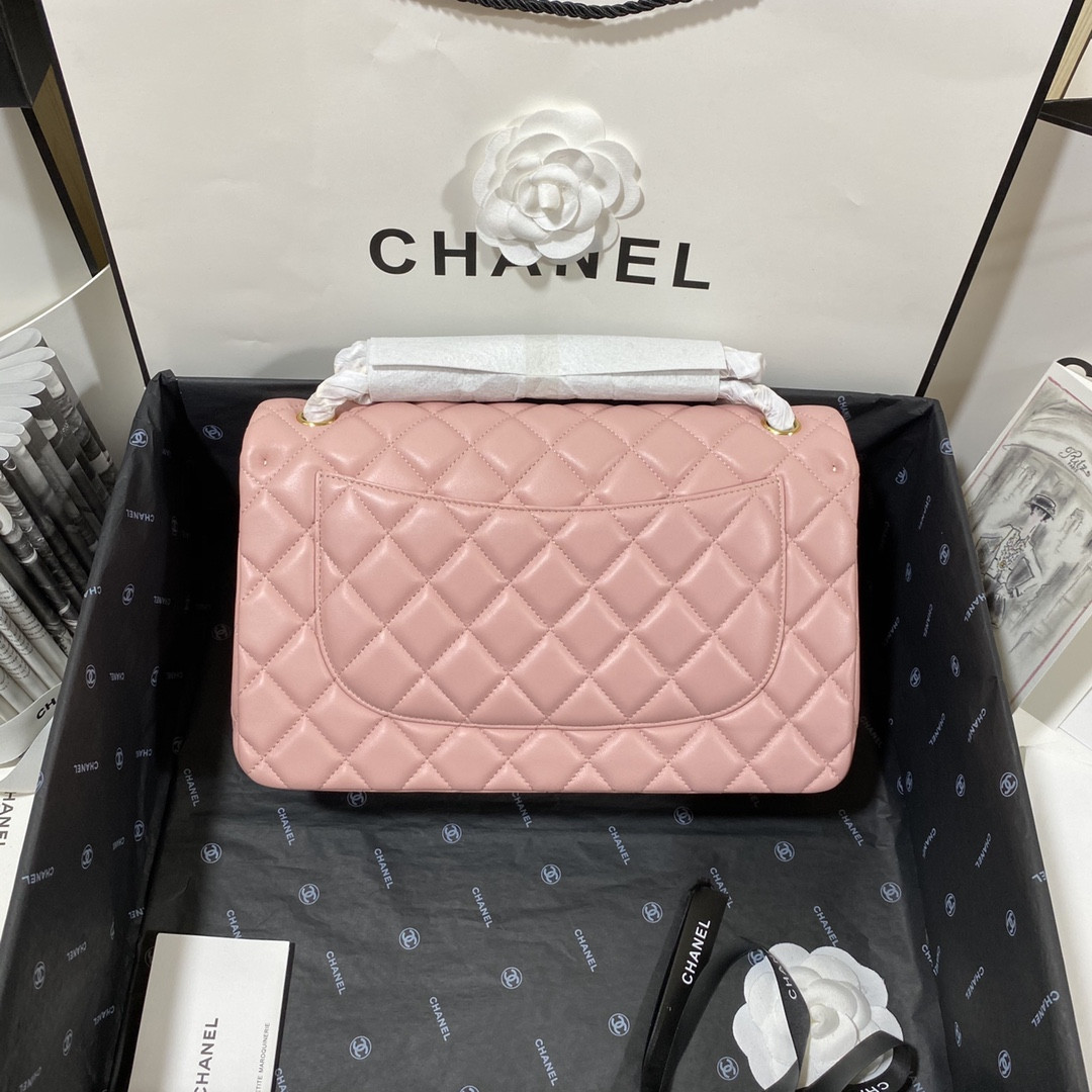 Ch*el CLASSIC FLAP JUMBO 30CM CF PINK GOLD 7.6 × 11.7 × 3.9 in