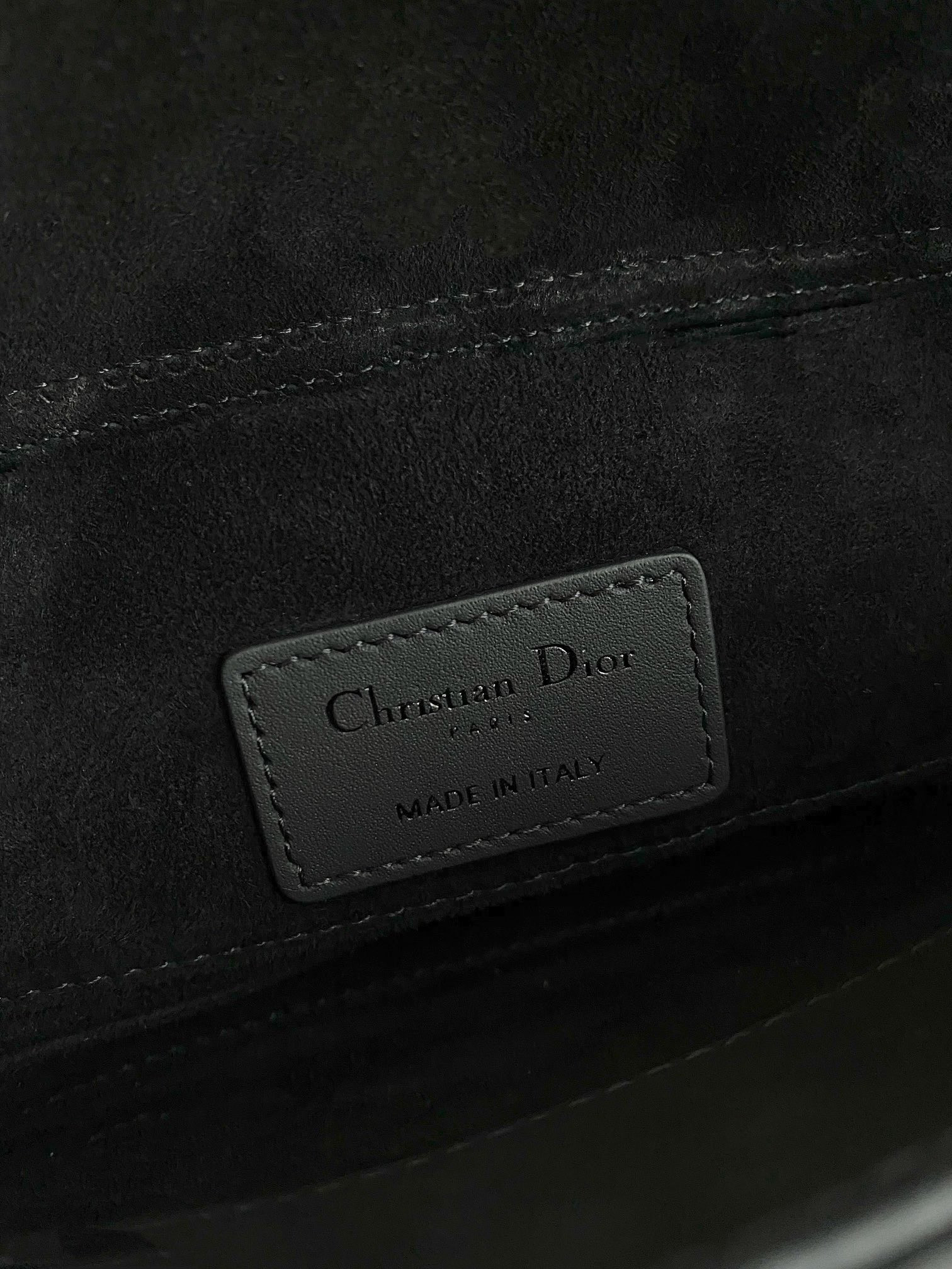 D*0r SMALL LADY D-JOY BAG Ultramatte Black Cannage Calfskin