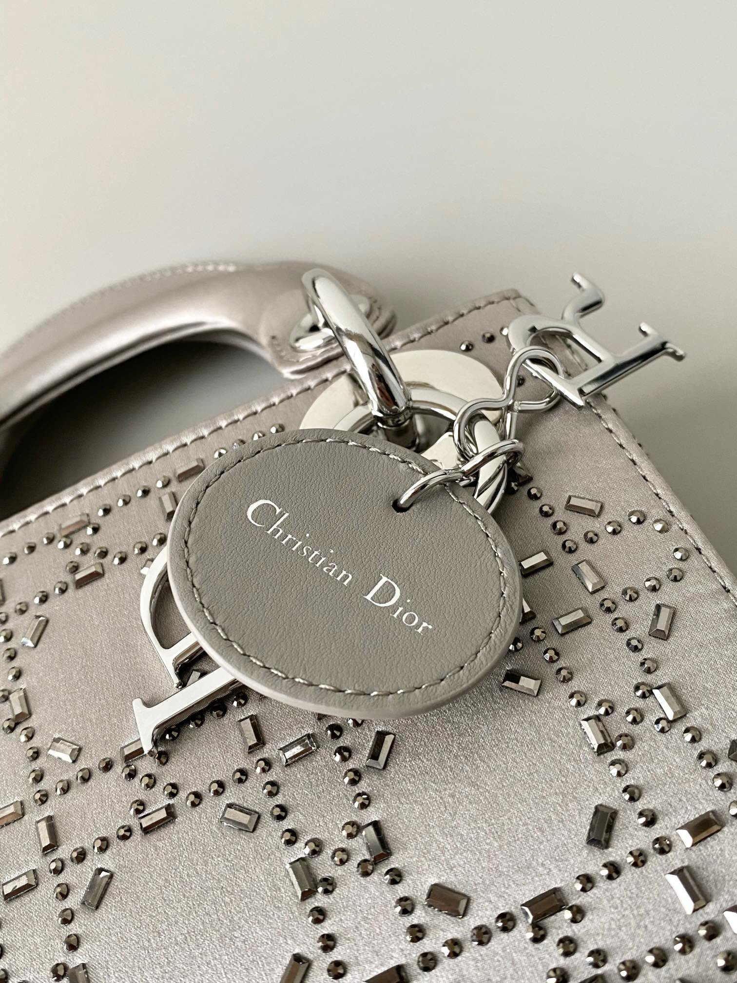 MINI LADY D*0r BAG GRAY 6.5 X 6 X 3 INCHES