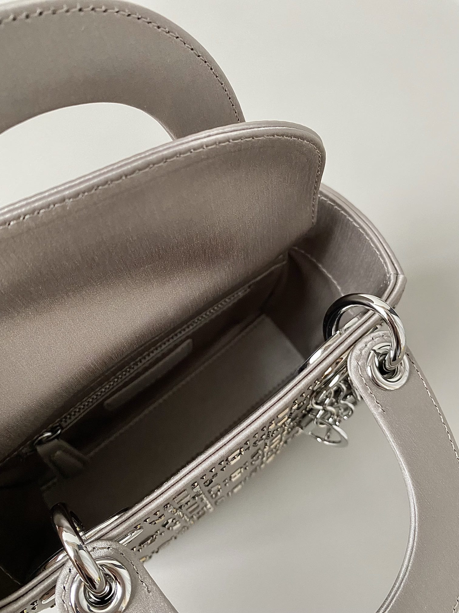 MINI LADY D*0r BAG GRAY 6.5 X 6 X 3 INCHES